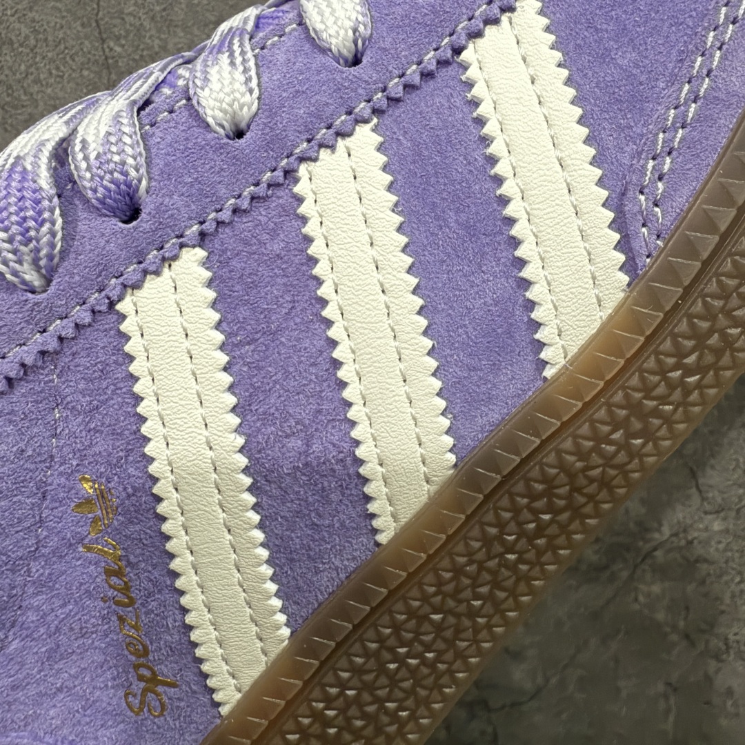 【纯原】Adidas Handball Spezial 阿迪达斯经典款牛皮复古休闲板鞋 紫白生胶 KI5