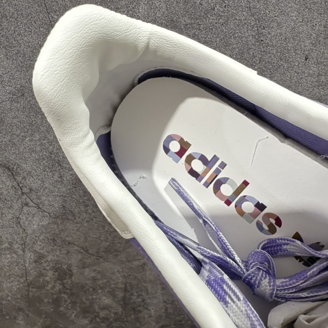 【纯原】Adidas Handball Spezial 阿迪达斯经典款牛皮复古休闲板鞋 紫白生胶 KI5