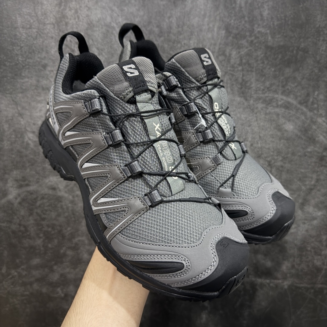 【绿x版】SALOMON XA Pro 3D GTX 萨洛蒙潮流越野机能户外功能鞋 灰黑色 防水 新配色出货 475875 纯原外贸平台特供订单 耗时半年巨作 全套原纸板楦头开发 原厂特供网布配套加持 确保原汁原味 完美呈现版型 原档数据独家私模五层组合大底 男女鞋同步官方开发至46.5 原装Ortholite轻量化鞋垫 中底布带钢印编号 原厂TPU锁扣 进口港宝加持 后跟自然饱满 还原公司包裹性 鞋面采用SENSIFT贴合技术 全方位贴合包裹脚型 鞋跟部鞋底牵引设计 提供强大的抓地性能 更适应野外崎岖不平的道路 其3D ADVANCED CHASSIS底盘 材料轻量大化 钉齿设计更具稳定性 防护性 鞋底易磨损区运用CONTAGRIP高耐磨材料 应对城市硬质路面长距离跑考验 尺码:36 36.5 37.5 38 38.5 39 40 40.5 41 42 42.5 43 44 44.5 45 46 46.5-选品中心