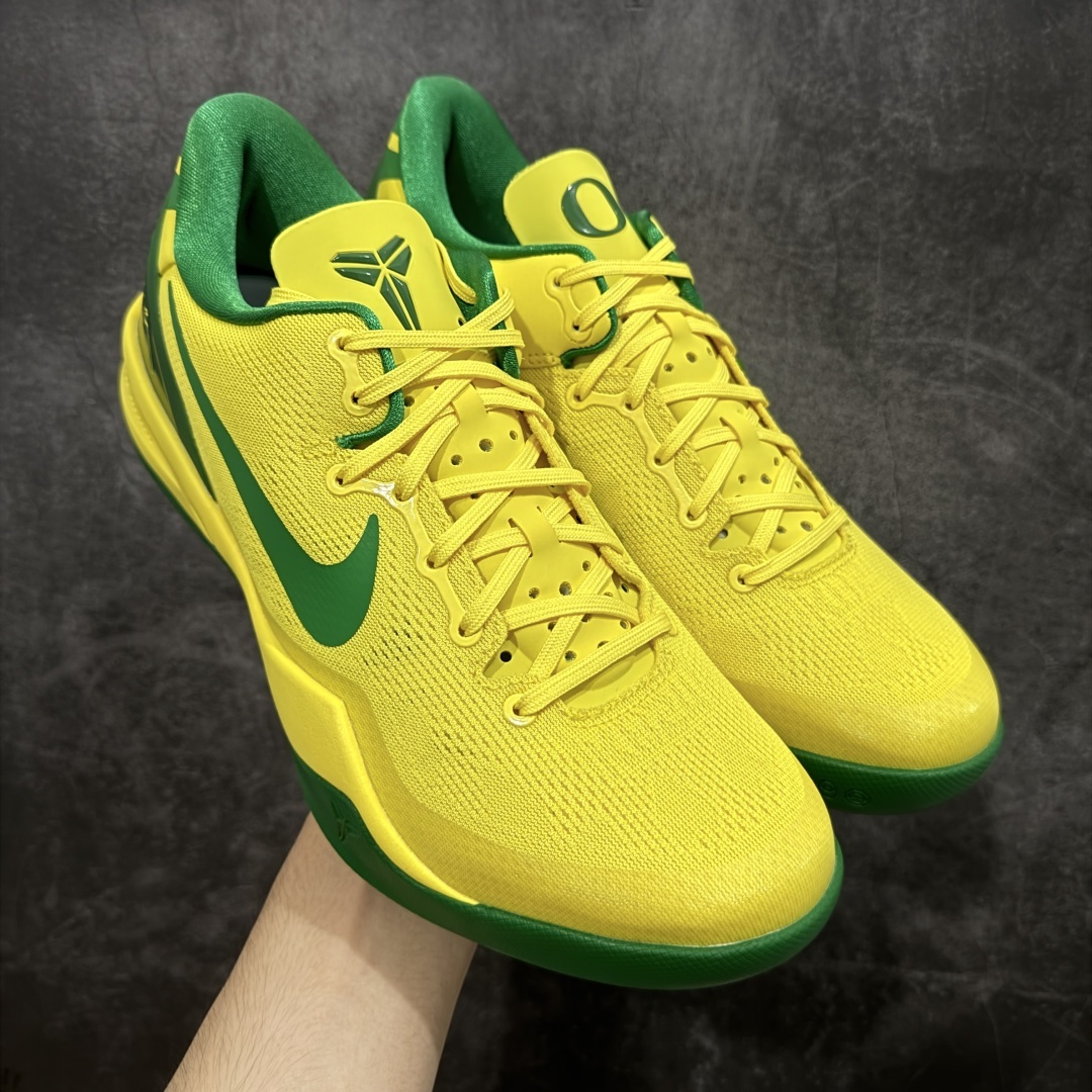 【纯原】NK Zoom Kobe Ⅷ System 科比8代复刻实战运动低帮文化篮球鞋 俄勒冈黄绿鸭子