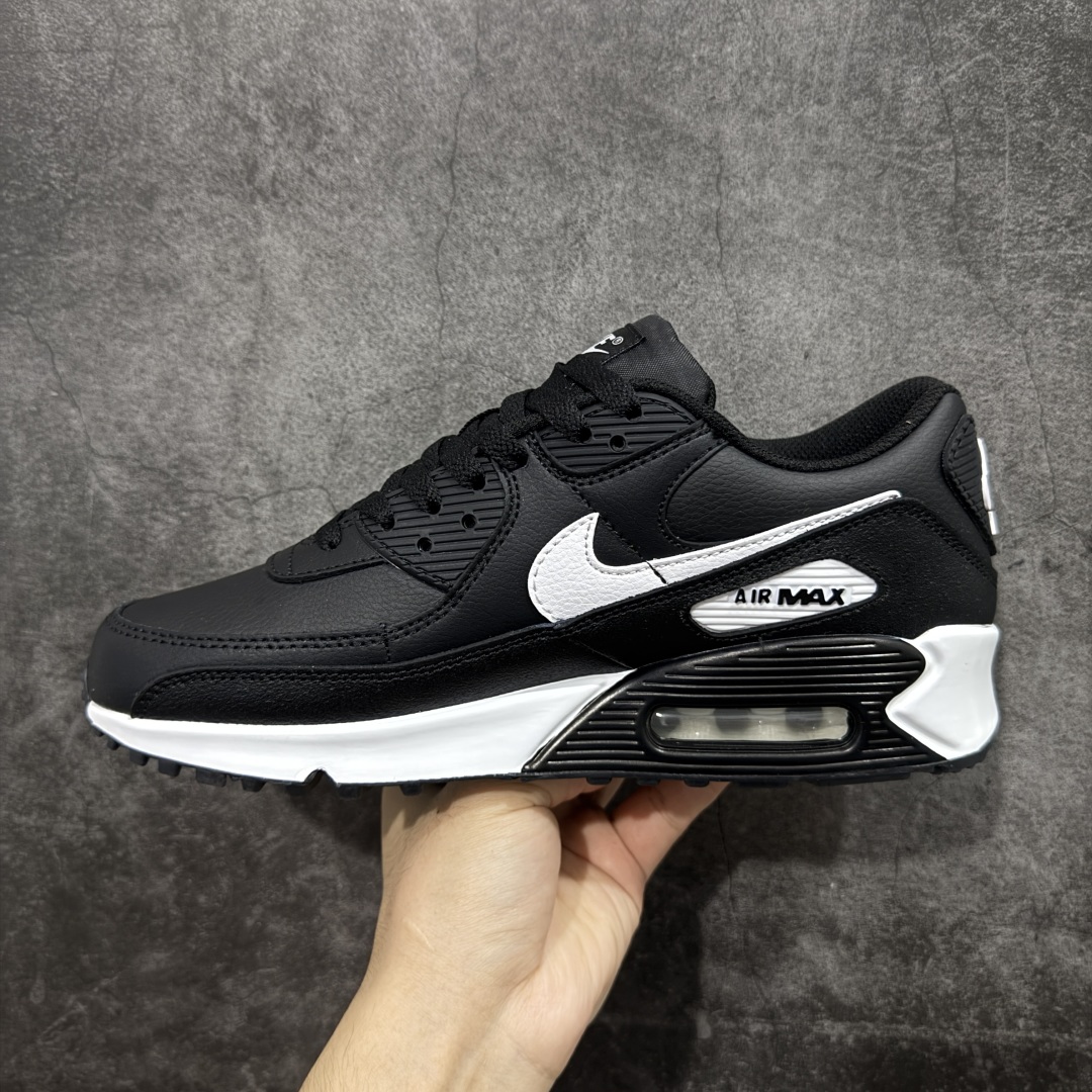 【纯原】Nike Air Max 90 舒适 复古 合成革减震防滑透气 低帮 休闲跑步鞋 黑白CD686