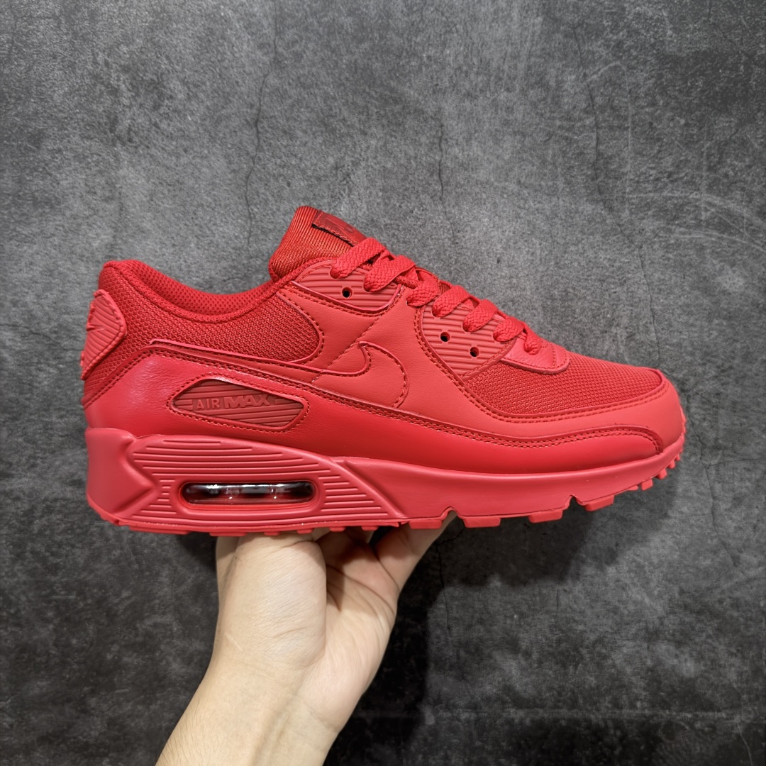【纯原】Nike Air Max 90 舒适 复古 合成革减震防滑透气 低帮 休闲跑步鞋 红色 CZ79