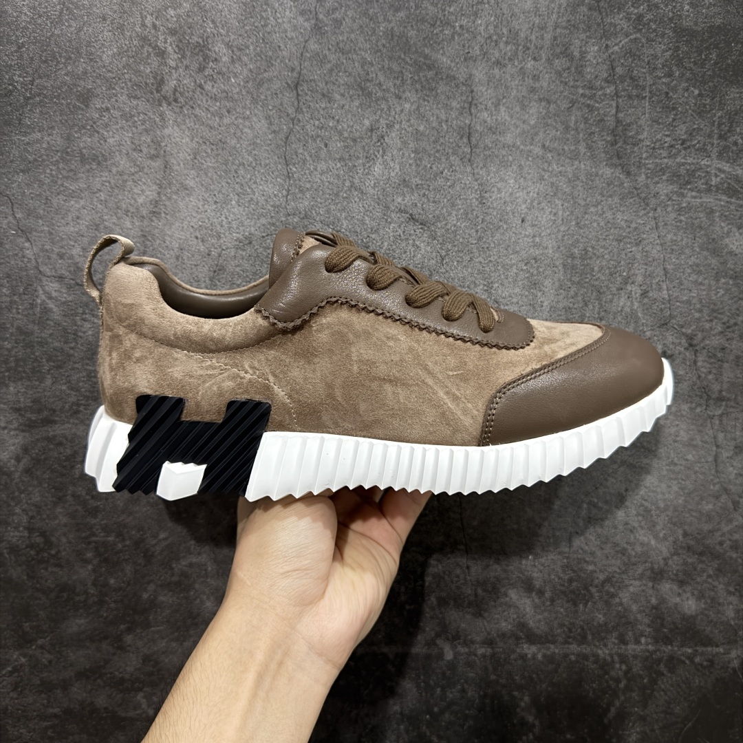 【莞顶纯原】Hermes 爱马仕 Bouncing 老钱风 皮面款 低帮休闲鞋 海淘代购同渠道品质 高端