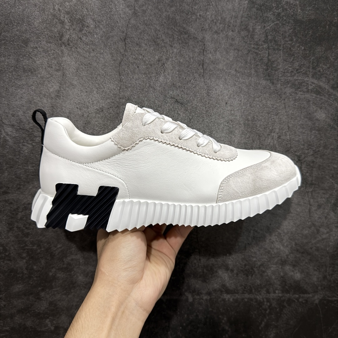 【莞顶纯原】Hermes 爱马仕 Bouncing 老钱风 皮面款 低帮休闲鞋 海淘代购同渠道品质 高端