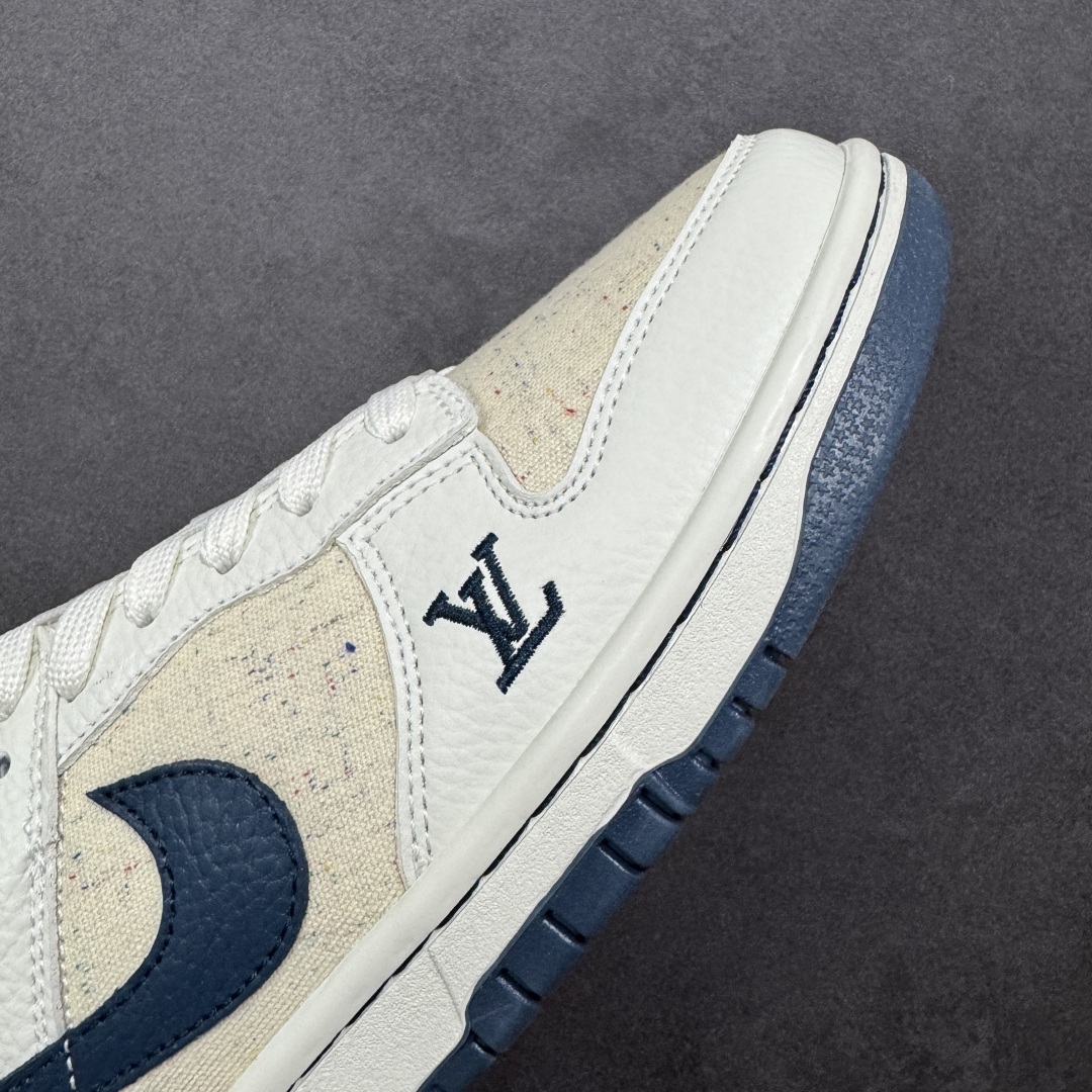 图片[5]-【定制版】Nike SB Dunk Low LV联名 米白藏蓝织布 高端定制 低帮休闲板鞋 SC0601-478  #定制鞋盒 大厂纯原品质出货 超高清洁度 皮料切割干净无任何毛边 细节完美   尺码：36 36.5 37.5 38 38.5 39 40 40.5 41 42 42.5 43 44 44.5 45 编码：HXSB330340-选品中心