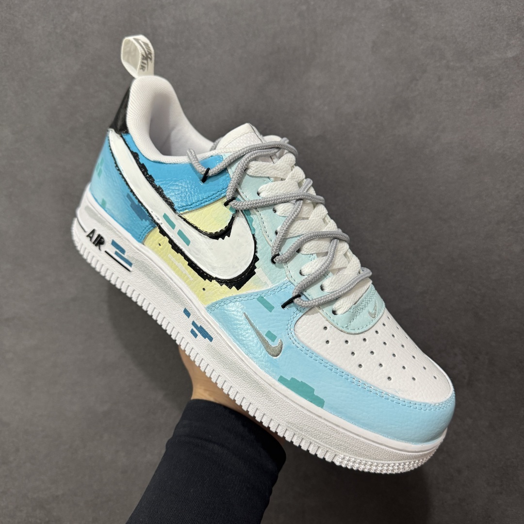 【纯原】Nike Air Force 1'07 Low 手绘涂鸦 电玩蓝调 空军一号低帮休闲板鞋 FB8