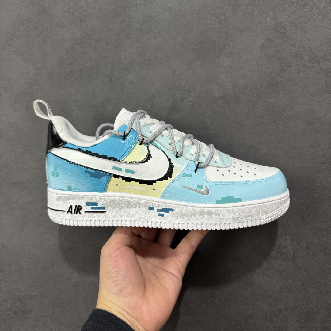 【纯原】Nike Air Force 1'07 Low 手绘涂鸦 电玩蓝调 空军一号低帮休闲板鞋 FB8