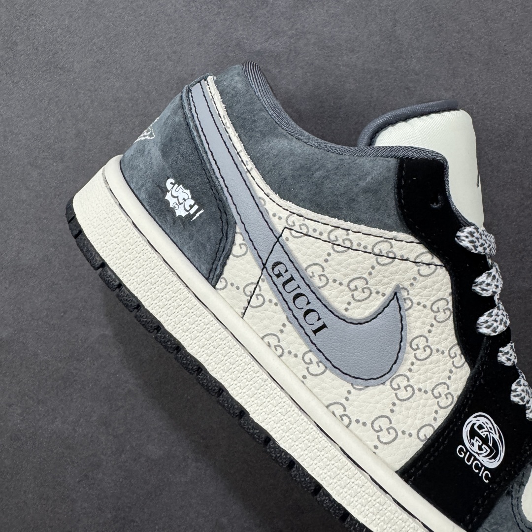 【纯原】Air Jordan 1 Low AJ1 乔1 “GUCCI联名---米黑蓝印花”高端定制 低帮