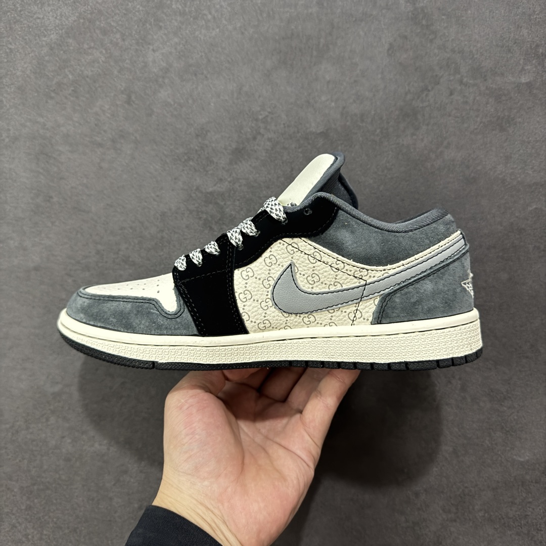 【纯原】Air Jordan 1 Low AJ1 乔1 “GUCCI联名---米黑蓝印花”高端定制 低帮