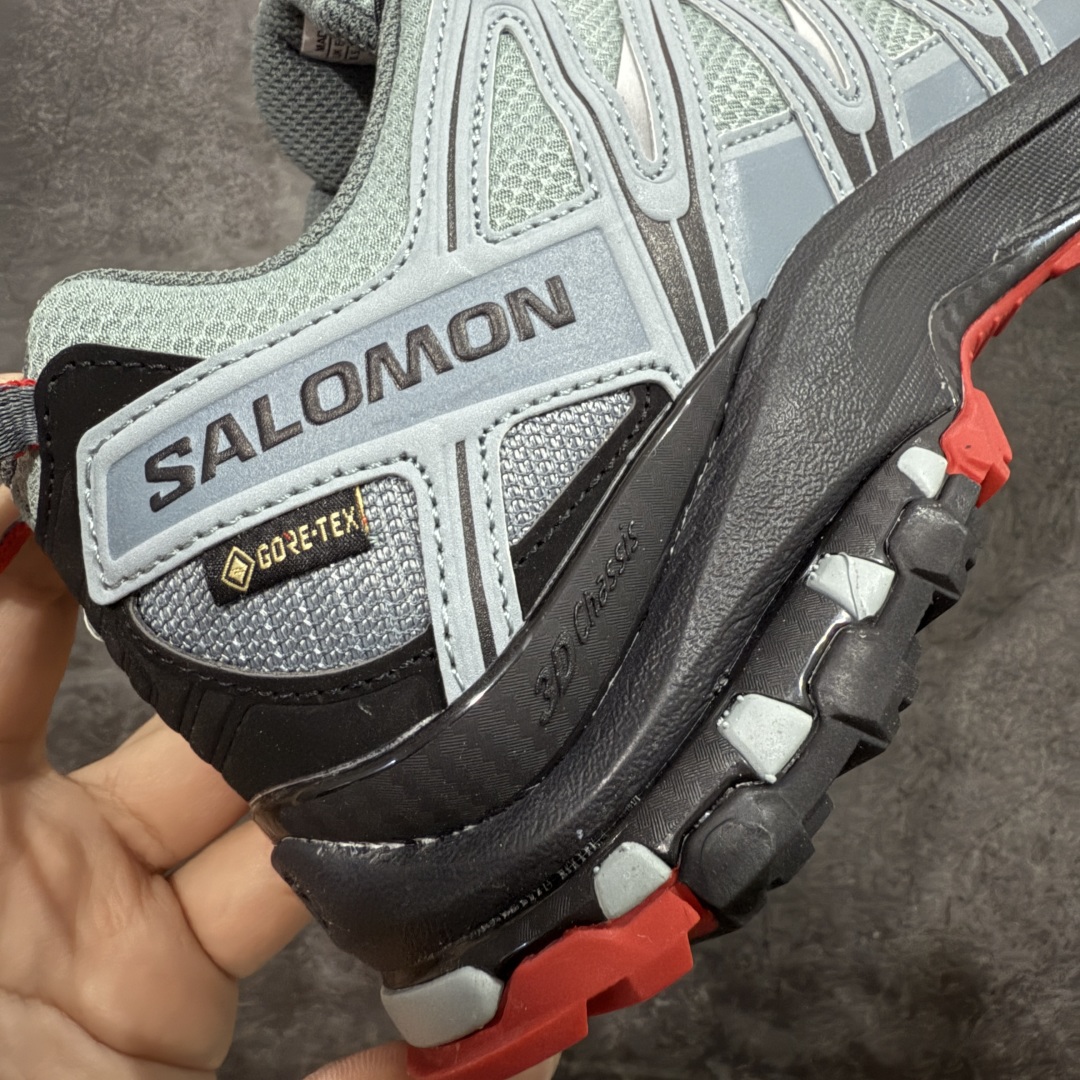 图片[3]-【绿x版】SALOMON XA Pro 3D GTX 萨洛蒙潮流越野机能户外功能鞋 黑蓝色 防水 新配色出货 407894 纯原外贸平台特供订单 耗时半年巨作 全套原纸板楦头开发 原厂特供网布配套加持 确保原汁原味 完美呈现版型 原档数据独家私模五层组合大底 男女鞋同步官方开发至46.5 原装Ortholite轻量化鞋垫 中底布带钢印编号 原厂TPU锁扣 进口港宝加持 后跟自然饱满 还原公司包裹性 鞋面采用SENSIFT贴合技术 全方位贴合包裹脚型 鞋跟部鞋底牵引设计 提供强大的抓地性能 更适应野外崎岖不平的道路 其3D ADVANCED CHASSIS底盘 材料轻量大化 钉齿设计更具稳定性 防护性 鞋底易磨损区运用CONTAGRIP高耐磨材料 应对城市硬质路面长距离跑考验 尺码：36 36.5 37.5 38 38.5 39 40 40.5 41 42 42.5 43 44 44.5 45 46 46.5-选品中心