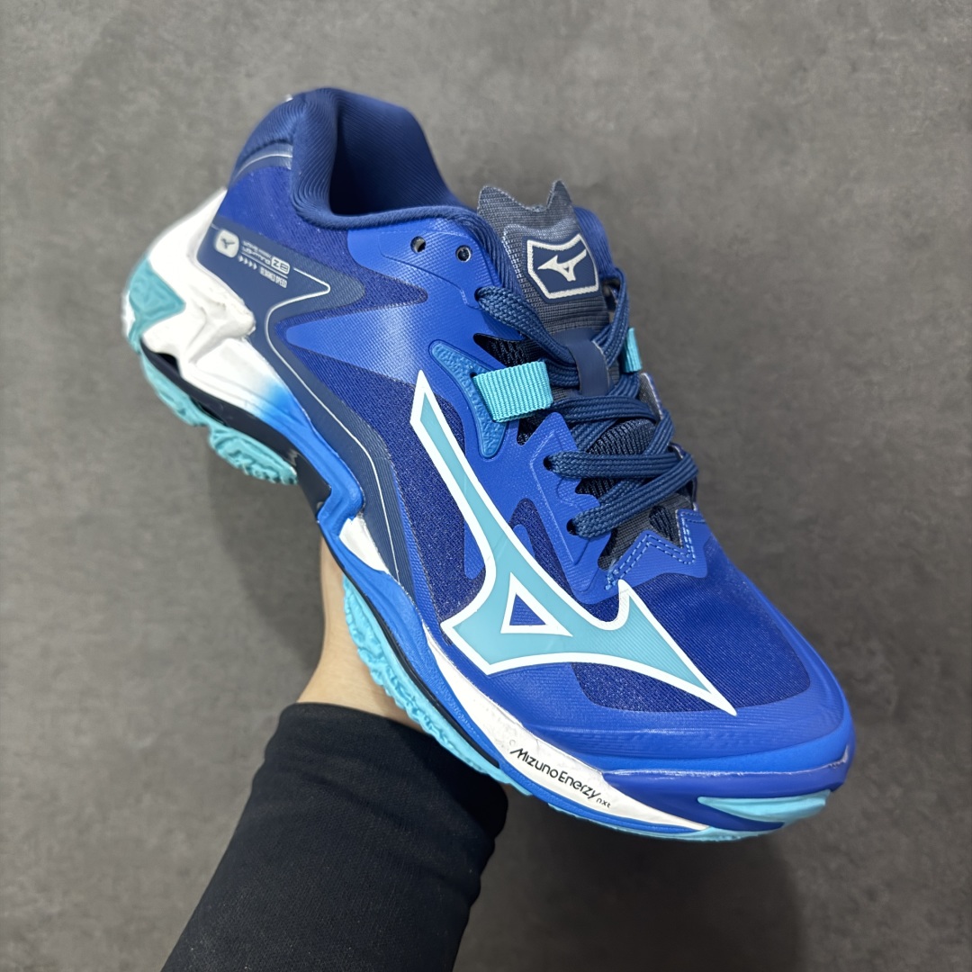 图片[3]-【公司级】美津浓Mizuno Wave Lightning Z8 闪电Z8系列低帮排球羽毛球运动鞋“蓝浅蓝” 升级原楦原纸版开发 #采用高频热熔网织布鞋面材质 #后掌wave物理镂空设计 #外置特殊防滑耐磨橡胶大底 货号：V1GA240001 尺码：36 36.5 37.5 38 38.5 39 40 40.5 41 42 42.5 43 44 45 编码：LNH280290-选品中心