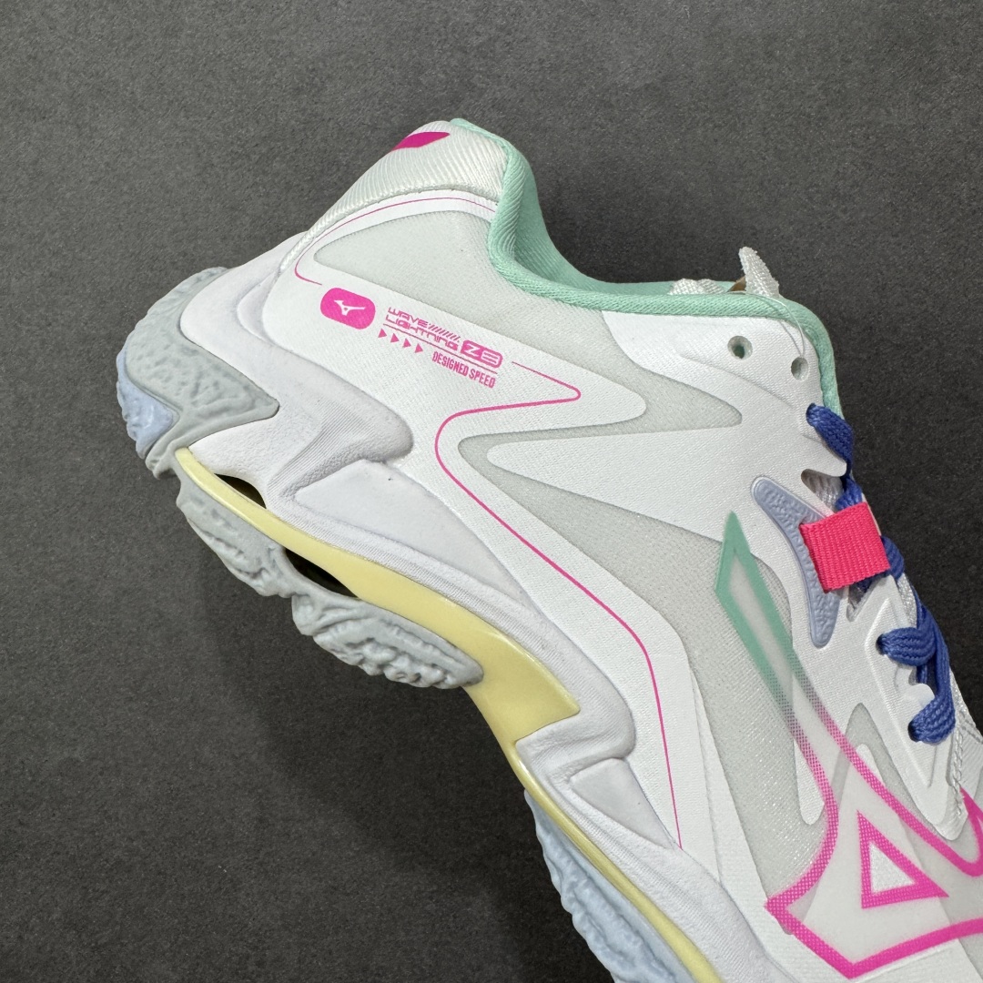 图片[6]-【公司级】美津浓Mizuno Wave Lightning Z8 闪电Z8系列低帮排球羽毛球运动鞋 升级原楦原纸版开发 #采用高频热熔网织布鞋面材质 #后掌wave物理镂空设计 #外置特殊防滑耐磨橡胶大底 货号：V1GA240058 尺码：36 36.5 37.5 38 38.5 39 40 40.5 41 42 42.5 43 44 45 编码：LNH280290-选品中心