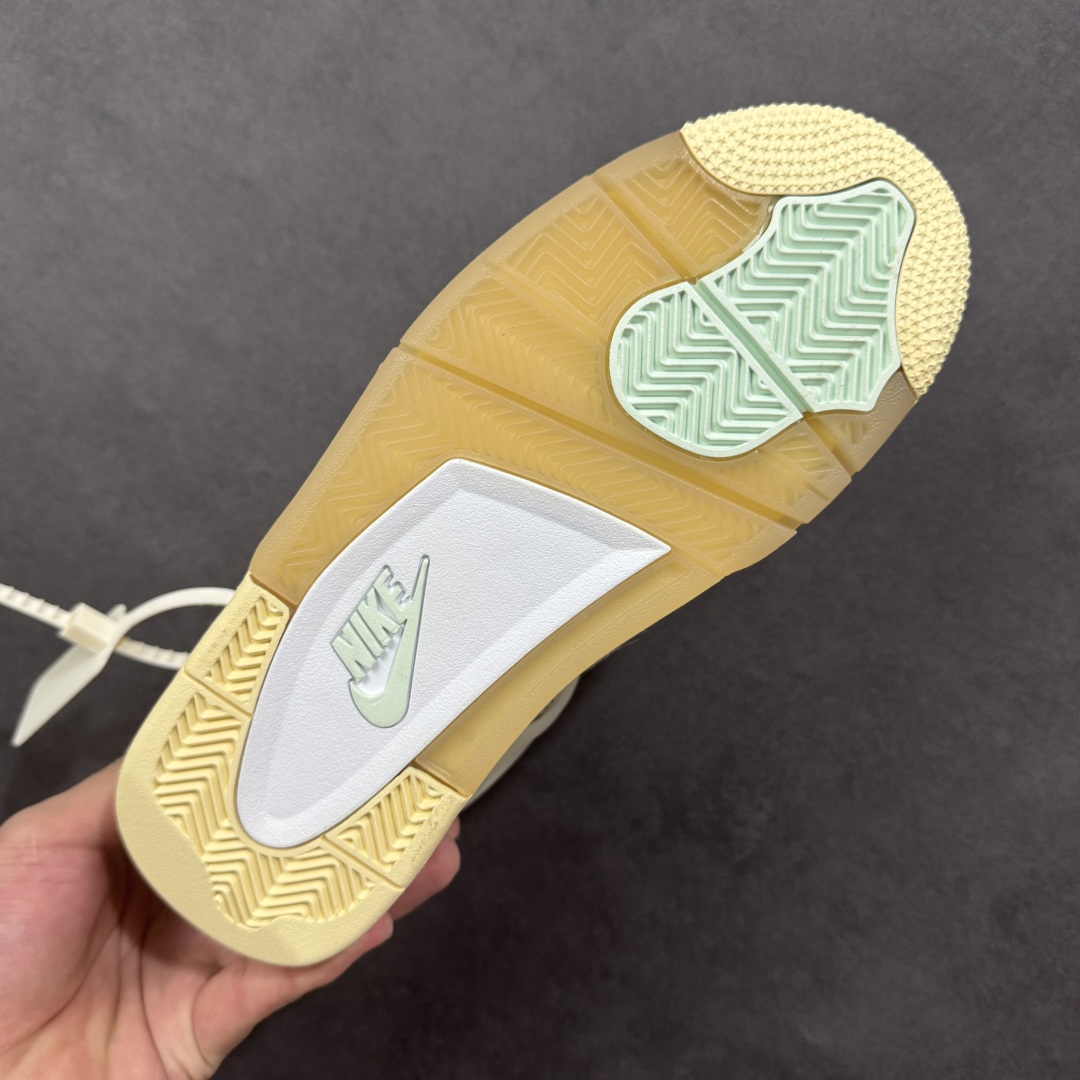 图片[9]-【福利版】Air Jordan AJ4 x OW联名 中帮篮球鞋 原楦原纸板同源开发 完美呈现乔4的版型 内侧正确双色网格 还原细节 正确气垫颜色 正确网格工艺 正确拉帮工艺 全鞋原装材料制作 原档案原模具打造 货号：CV9388-100 尺码：36-48带半码 编码：GLB250260-选品中心
