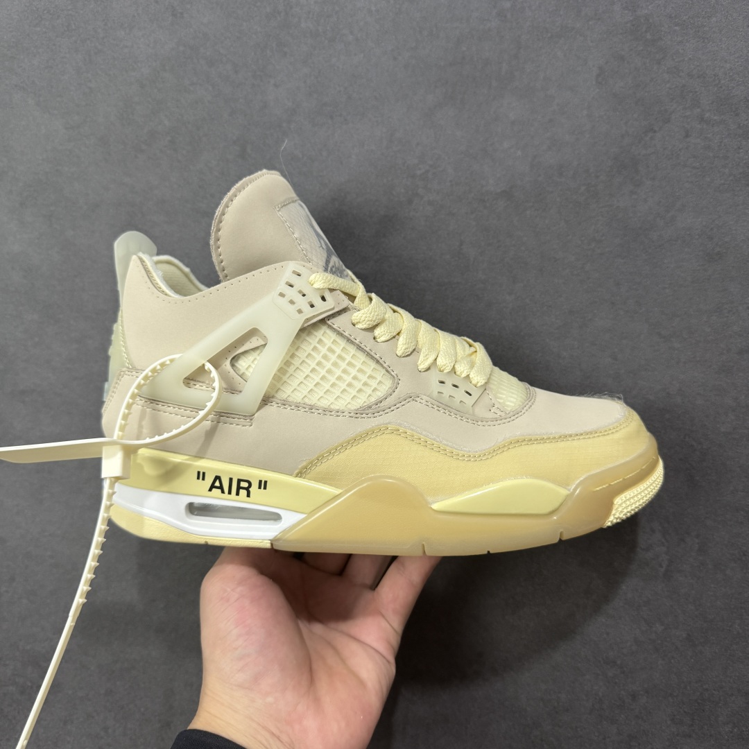 【福利版】Air Jordan AJ4 x OW联名 中帮篮球鞋 原楦原纸板同源开发 完美呈现乔4的版型 内侧正确双色网格 还原细节 正确气垫颜色 正确网格工艺 正确拉帮工艺 全鞋原装材料制作 原档案原模具打造 货号：CV9388-100 尺码：36-48带半码 编码：GLB250260-选品中心