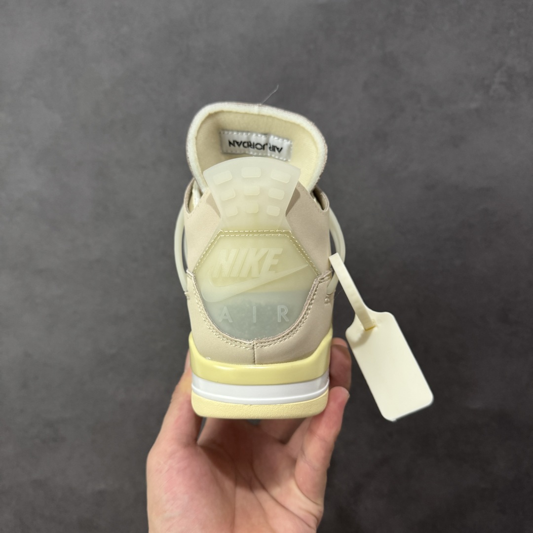 图片[4]-【福利版】Air Jordan AJ4 x OW联名 中帮篮球鞋 原楦原纸板同源开发 完美呈现乔4的版型 内侧正确双色网格 还原细节 正确气垫颜色 正确网格工艺 正确拉帮工艺 全鞋原装材料制作 原档案原模具打造 货号：CV9388-100 尺码：36-48带半码 编码：GLB250260-选品中心