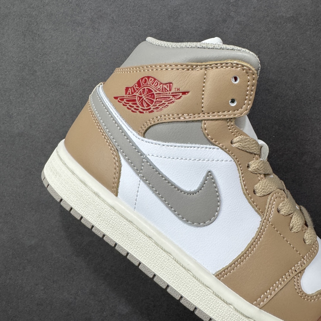 图片[6]-【K版纯原】Air Jordan AJ1 Mid 中帮 白棕 DQ8426-200 全新流水线出品 DT版本唯一平替选择 市场第二梯队最强版 全部原鞋开发 原楦原纸板开发 全鞋电脑针车 原厂内置全掌气垫 原盒内在原标 唯一Zp原版鞋带绑法 免检产品 全新2022版型 全头层皮料 完美零毛边处理 原厂配置全掌气垫 价格定位良心 几十个配色陆续出货 尺码：36 36.5 37.5 38 38.5 39 40 40.5 41 42 42.5 43 44 44.5 45 46-选品中心
