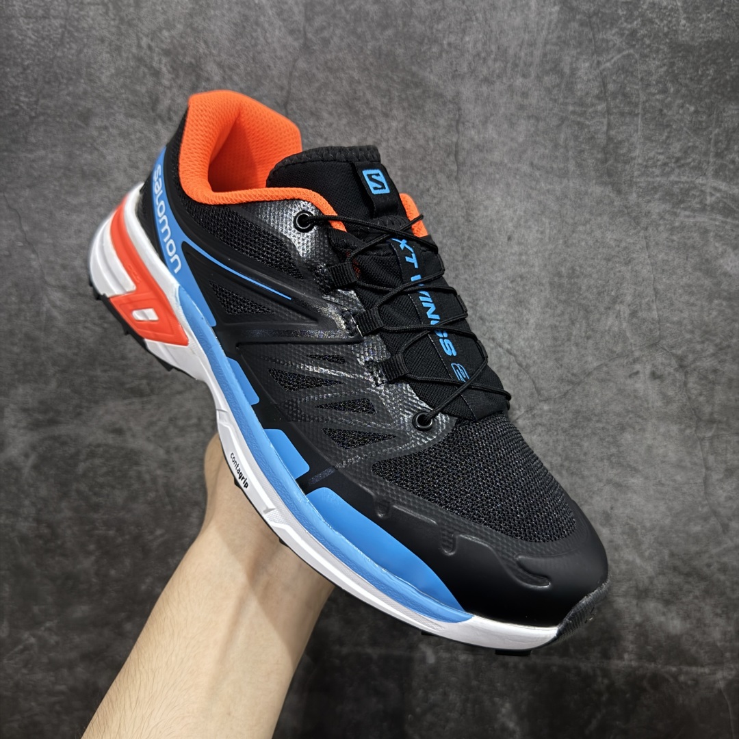 图片[3]-【莞产版本】SALOMON萨洛蒙 XT-Wings 2 Advanced 户外舒适百搭 网布织物减震防滑耐磨透气 低帮跑步鞋 XT-Wings 2采用了萨洛蒙独有的技术，不仅保证了鞋子的耐磨性，还让你在户外探险中保持通风透气，让双脚始终保持清爽舒适。无论是徒步旅行、登山探险还是日常穿搭，它都能为你提供稳定的支撑和舒适的穿着体验！ 低帮设计，有效减轻脚部负担，提供更灵活的穿着感受。无论是在崎岖不平的山路上还是在城市街头漫步，XT-Wings 2都能帮助你自如地驰骋，释放内心对自然的向往！SALOMON﻿萨洛蒙 XT-Wings 2绝对是一款不可错过的户外功能鞋！让它成为你户外探险路上的得力伙伴，让你在每一次冒险中都能感受到自由与激情的碰撞！ 尺码：36-46含半码-选品中心