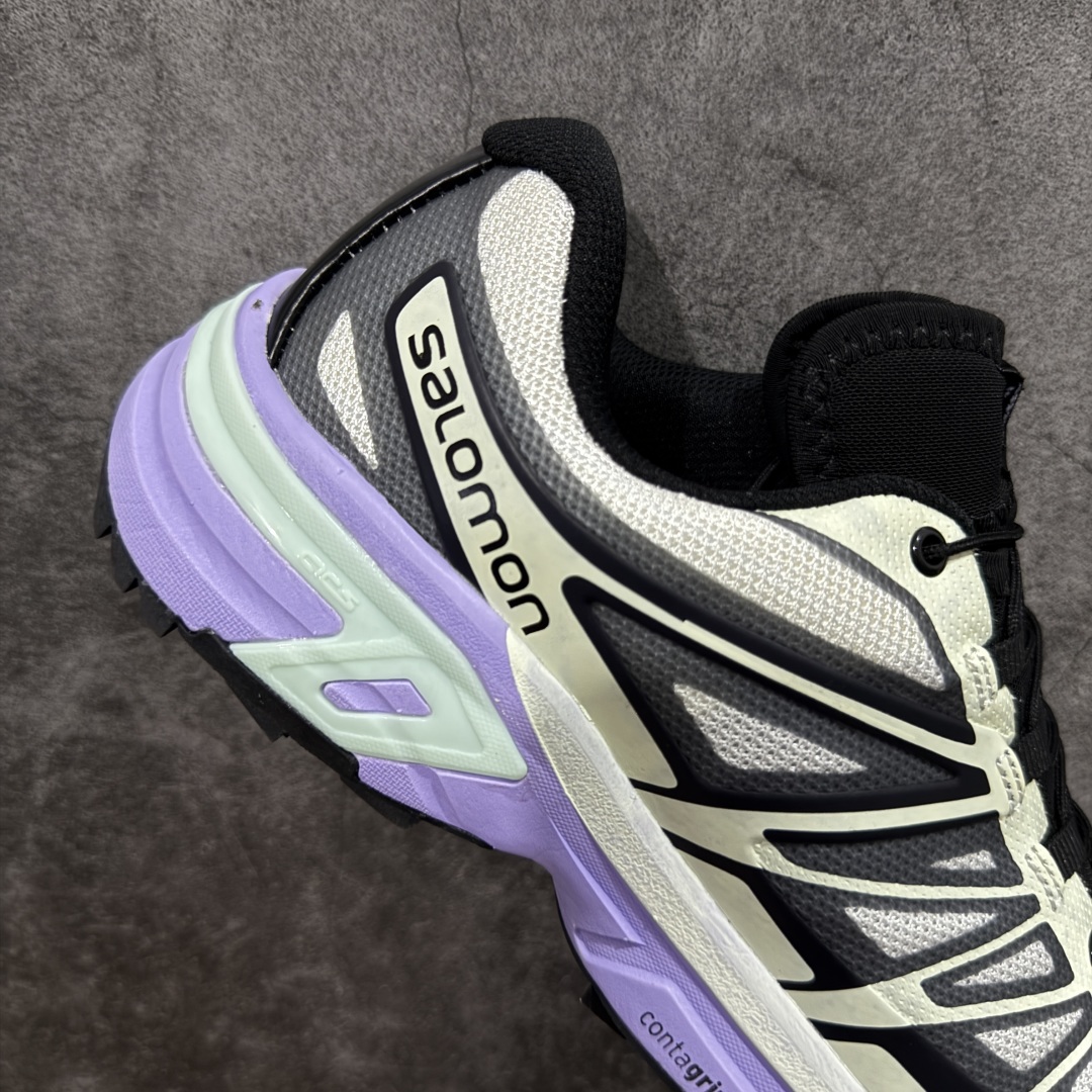 图片[7]-【莞产版本】SALOMON萨洛蒙 XT-Wings 2 Advanced 户外舒适百搭 网布织物减震防滑耐磨透气 低帮跑步鞋 XT-Wings 2采用了萨洛蒙独有的技术，不仅保证了鞋子的耐磨性，还让你在户外探险中保持通风透气，让双脚始终保持清爽舒适。无论是徒步旅行、登山探险还是日常穿搭，它都能为你提供稳定的支撑和舒适的穿着体验！ 低帮设计，有效减轻脚部负担，提供更灵活的穿着感受。无论是在崎岖不平的山路上还是在城市街头漫步，XT-Wings 2都能帮助你自如地驰骋，释放内心对自然的向往！SALOMON﻿萨洛蒙 XT-Wings 2绝对是一款不可错过的户外功能鞋！让它成为你户外探险路上的得力伙伴，让你在每一次冒险中都能感受到自由与激情的碰撞！ 尺码：36-46含半码-选品中心