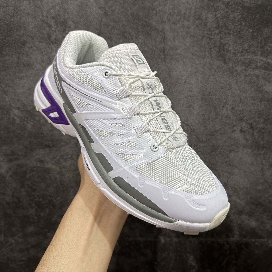 图片[3]-【莞产版本】SALOMON萨洛蒙 XT-Wings 2 Advanced 户外舒适百搭 网布织物减震防滑耐磨透气 低帮跑步鞋 XT-Wings 2采用了萨洛蒙独有的技术，不仅保证了鞋子的耐磨性，还让你在户外探险中保持通风透气，让双脚始终保持清爽舒适。无论是徒步旅行、登山探险还是日常穿搭，它都能为你提供稳定的支撑和舒适的穿着体验！ 低帮设计，有效减轻脚部负担，提供更灵活的穿着感受。无论是在崎岖不平的山路上还是在城市街头漫步，XT-Wings 2都能帮助你自如地驰骋，释放内心对自然的向往！SALOMON﻿萨洛蒙 XT-Wings 2绝对是一款不可错过的户外功能鞋！让它成为你户外探险路上的得力伙伴，让你在每一次冒险中都能感受到自由与激情的碰撞！ 尺码：36-46含半码-选品中心