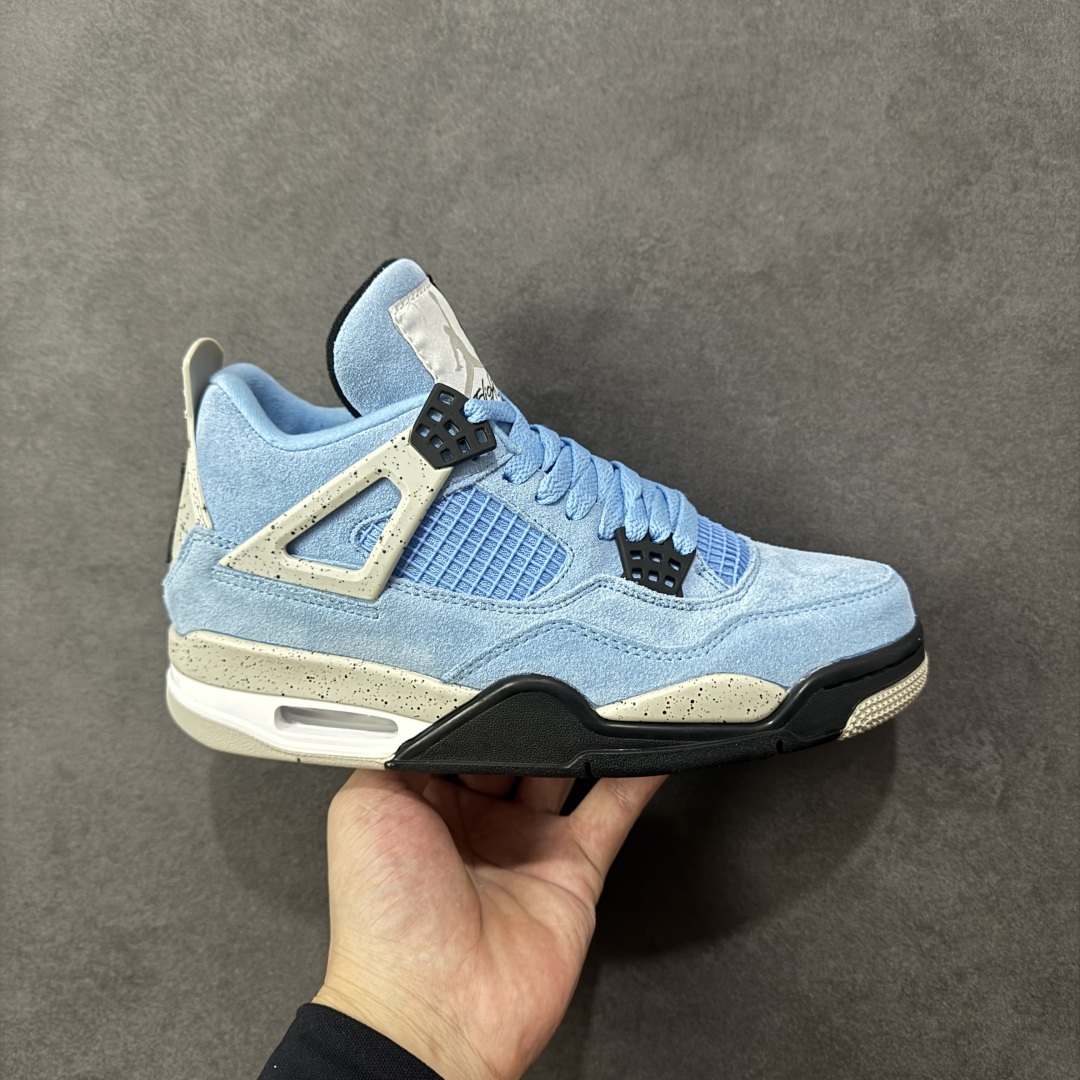 【公司级】Air Jordan AJ4 Retro 大学蓝 中帮篮球鞋 原楦原纸板同源开发 完美呈现乔4的版型 内侧正确双色网格 还原细节 正确气垫颜色 正确网格工艺 正确拉帮工艺 全鞋原装材料制作 原档案原模具打造 货号:CT8527-400 尺码:36-48-选品中心