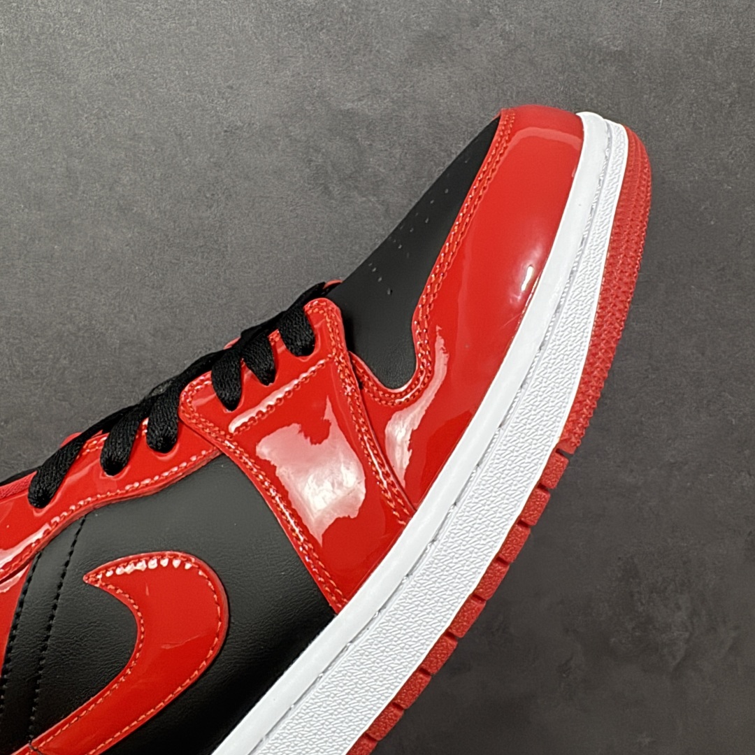 图片[5]-【K版纯原】Air Jordan AJ1 Low 低帮 黑红漆皮 HV4089 006 全新流水线出品 市场第二梯队最强版 全部原鞋开发 原楦原纸板开发 全鞋电脑针车 原厂内置全掌气垫 原盒内在原标 唯一Zp原版鞋带绑法 免检产品 全新2022版型 全头层皮料 完美零毛边处理 原厂配置全掌气垫 价格定位良心 新配色陆续出货 尺码：36-46-选品中心