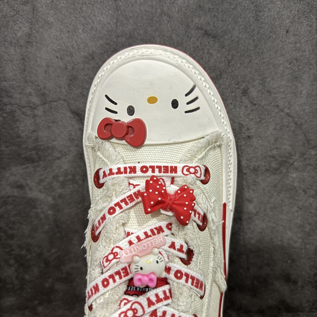 图片[5]-【广东纯原版本】Sanrio/三丽鸥 x OLD ORDER 联名限定 凯蒂粉蓝 6.5CM 厚底增高帆布鞋 马卡龙 鞋身满印的Hello Kitty凯蒂猫图案真的好可爱💗 粉蓝色系的毛边设计满满小香风氛围感 脚感蛮舒适的不磨脚，搭配清新干净 小个子也能拥有大长腿 出街穿这双回头率拉满了🥰 氛围感就够了 日常穿搭也很出彩啦 货号：O2320805 尺码 35 36 37 38 39 40-选品中心