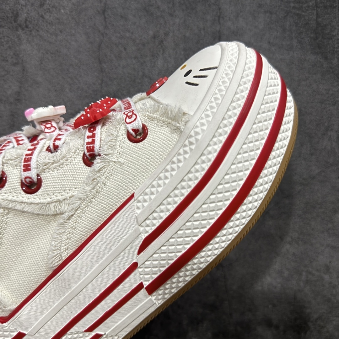 图片[6]-【广东纯原版本】Sanrio/三丽鸥 x OLD ORDER 联名限定 凯蒂粉蓝 6.5CM 厚底增高帆布鞋 马卡龙 鞋身满印的Hello Kitty凯蒂猫图案真的好可爱💗 粉蓝色系的毛边设计满满小香风氛围感 脚感蛮舒适的不磨脚，搭配清新干净 小个子也能拥有大长腿 出街穿这双回头率拉满了🥰 氛围感就够了 日常穿搭也很出彩啦 货号：O2320805 尺码 35 36 37 38 39 40-选品中心