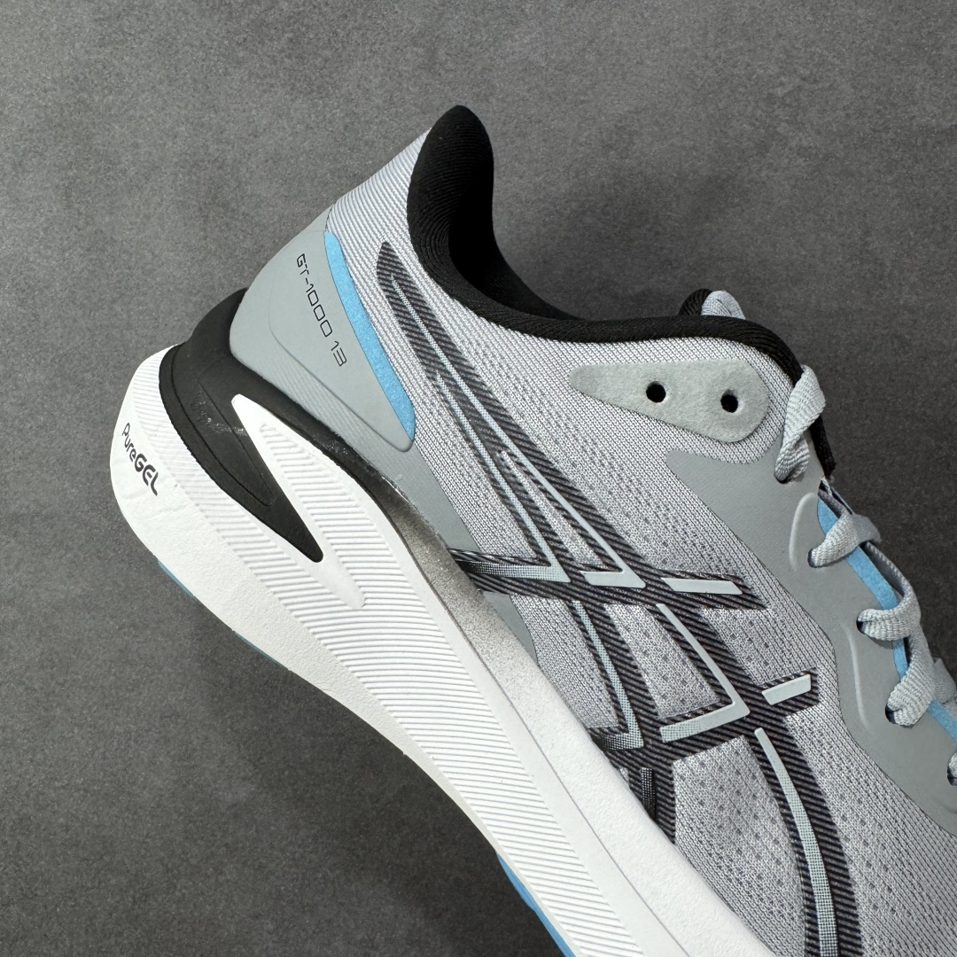 图片[6]-【公司级】Asics GT-1000 13 阿斯克斯 低帮 灰黑色 防滑耐磨舒适稳定低邦休闲跑步鞋 采用网眼鞋面，提供良好透气性。 中底处的Puregel科技与Flytefoam缓冲层可減轻鞋身的重量，带来更加柔软的触地脚感，PuergelL胶位于鞋跟底部，柔软度比标准GEL胶高67%，Flyteoama中底科技，具有良好的缓震性， 同时通过添加有机纤维材料，使得轻量性及耐用性得以实现；3D引导系统提供优秀的稳定性， 在磨损较多的部位配有AHAR+高耐磨橡胶，保持轻量性和抓地力的同时，发挥出更强耐磨性，提高跑鞋耐用度。 货号：1011B860-020 尺码：36-46带半码 编码：LNHB230240-选品中心