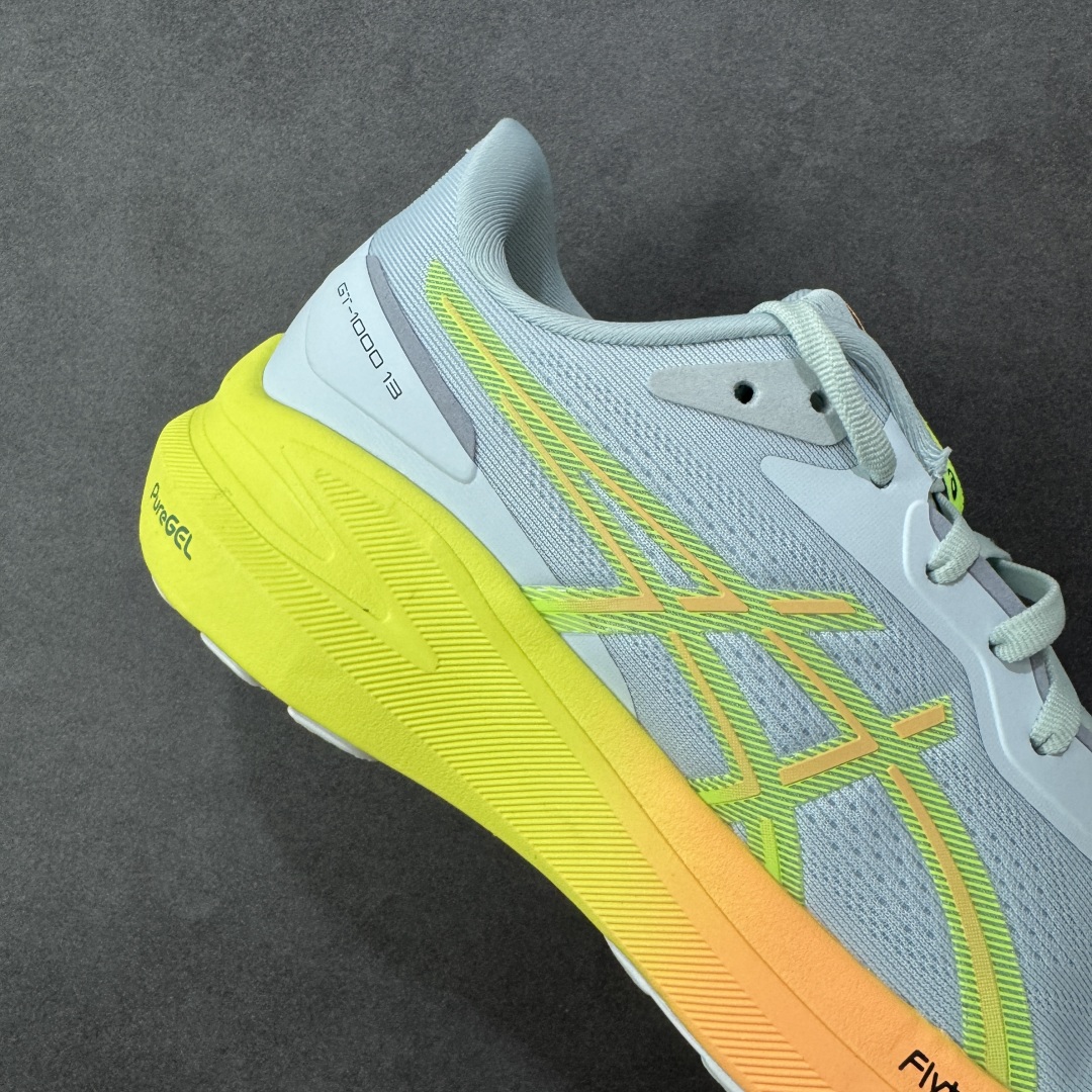 图片[6]-【公司级】Asics GT-1000 13 阿斯克斯 低帮 灰橙黄 防滑耐磨舒适稳定低邦休闲训练短跑跑步鞋 采用网眼鞋面，提供良好透气性。 中底处的Puregel科技与Flytefoam缓冲层可減轻鞋身的重量，带来更加柔软的触地脚感，PuergelL胶位于鞋跟底部，柔软度比标准GEL胶高67%，Flyteoama中底科技，具有良好的缓震性， 同时通过添加有机纤维材料，使得轻量性及耐用性得以实现；3D引导系统提供优秀的稳定性， 在磨损较多的部位配有AHAR+高耐磨橡胶，保持轻量性和抓地力的同时，发挥出更强耐磨性，提高跑鞋耐用度。 男货号：1011B952-750 女货号：1012B748-750 尺码：36-46带半码 编码：LNHB230240-选品中心