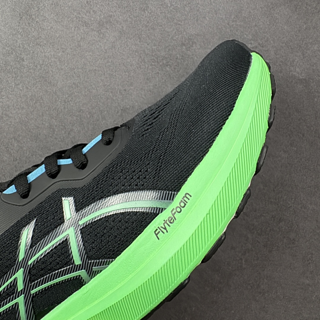 图片[5]-【公司级】Asics GT-1000 13 阿斯克斯 低帮 黑绿色 防滑耐磨舒适稳定低邦休闲跑步鞋 采用网眼鞋面，提供良好透气性。 中底处的Puregel科技与Flytefoam缓冲层可減轻鞋身的重量，带来更加柔软的触地脚感，PuergelL胶位于鞋跟底部，柔软度比标准GEL胶高67%，Flyteoama中底科技，具有良好的缓震性， 同时通过添加有机纤维材料，使得轻量性及耐用性得以实现；3D引导系统提供优秀的稳定性， 在磨损较多的部位配有AHAR+高耐磨橡胶，保持轻量性和抓地力的同时，发挥出更强耐磨性，提高跑鞋耐用度。 货号：1011B858-001 尺码：36-46带半码 编码：LNHB230240-选品中心