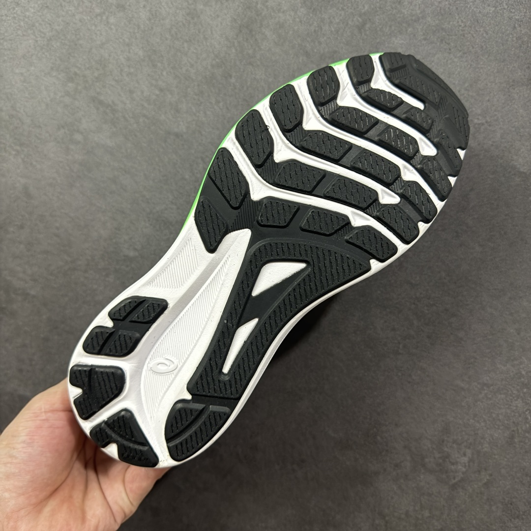 图片[9]-【公司级】Asics GT-1000 13 阿斯克斯 低帮 黑绿色 防滑耐磨舒适稳定低邦休闲跑步鞋 采用网眼鞋面，提供良好透气性。 中底处的Puregel科技与Flytefoam缓冲层可減轻鞋身的重量，带来更加柔软的触地脚感，PuergelL胶位于鞋跟底部，柔软度比标准GEL胶高67%，Flyteoama中底科技，具有良好的缓震性， 同时通过添加有机纤维材料，使得轻量性及耐用性得以实现；3D引导系统提供优秀的稳定性， 在磨损较多的部位配有AHAR+高耐磨橡胶，保持轻量性和抓地力的同时，发挥出更强耐磨性，提高跑鞋耐用度。 货号：1011B858-001 尺码：36-46带半码 编码：LNHB230240-选品中心