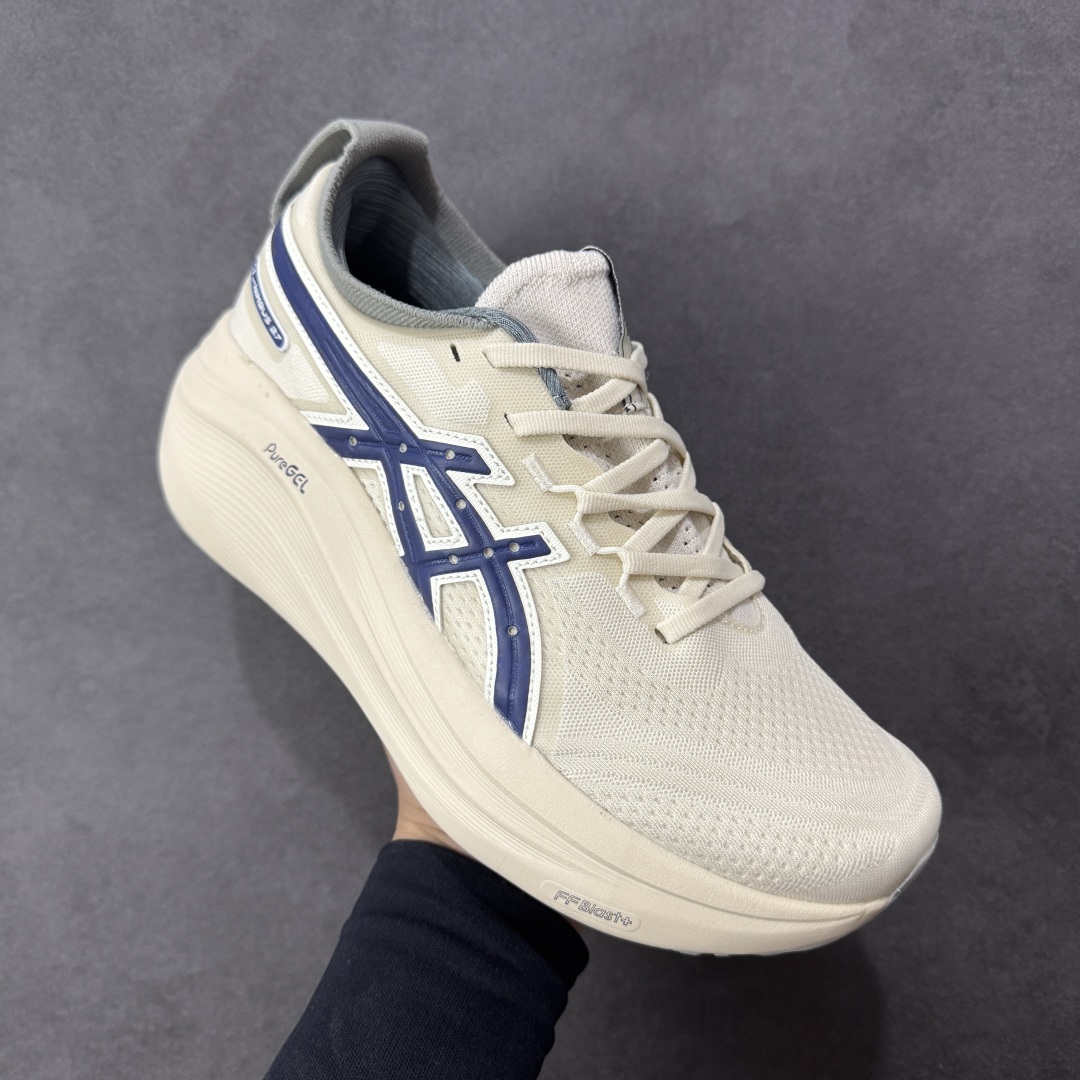 图片[3]-【公司级】Asics GEL-NIMBUS 27 亚瑟士夏季网面跑步鞋 鞋面采用双层提花网面设计，提高包裹性和透气性，后跟搭载稳定系统科技T-GEL提升整体支撑力和结构感，减少对身体带来的冲击负荷，创新中底至轻回弹 货号：1011C028-200 尺码：36-46带半码 编码：FSB240250-选品中心