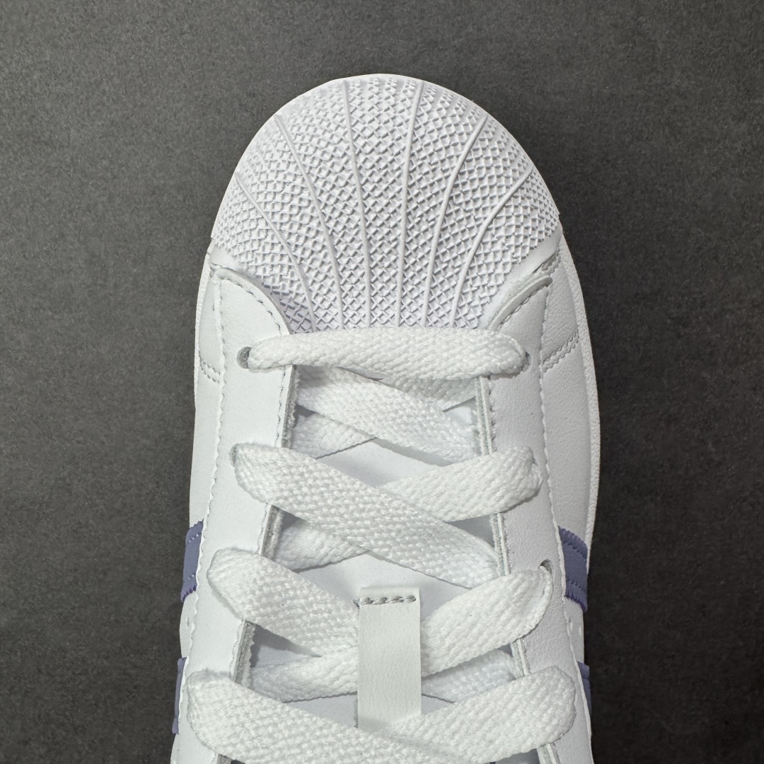 图片[8]-【H11纯原】AD Originals Superstar 2 白紫色贝壳头 原装公司级实拍 采用全新头层拼接皮革材质 后跟采用特色3D立体印字 渠道正品订单 诠释市场最高工艺水平 全鞋进口头层皮料打造。区别市面普通真标版本，进出专柜无压力 货号：JS1373 尺码：35.5-40-选品中心