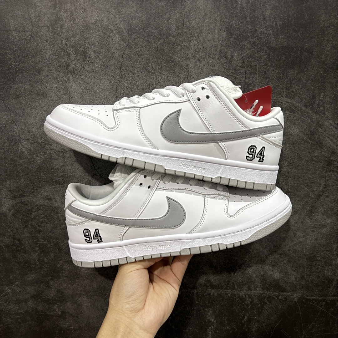 【纯原Z版】Supreme x NK Dunk Low 低帮Sup联名白灰货号：HQ8487-100专业