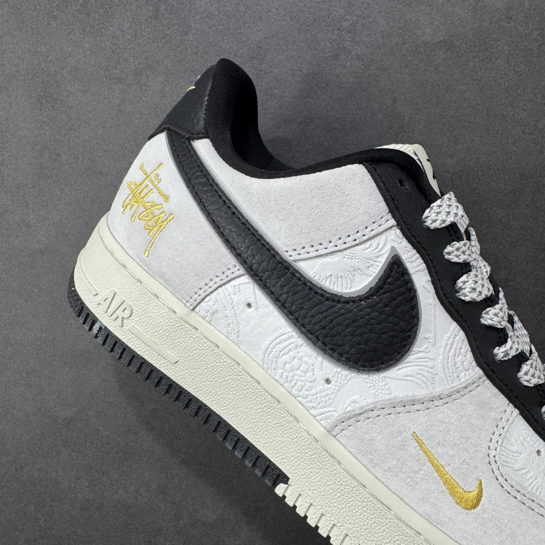 图片[6]-【定制版】Nike Air Force 1\’07 Low STUSSY联名 高端定制白黑灰空军 空军一号低帮休闲板鞋 YF9511-805  #原楦头原纸板 高端定制鞋盒 原厂鞋底 超高清洁度 细节完美  尺码：36 36.5 37.5 38 38.5 39 40 40.5 41 42 42.5 43 44 44.5 45 编码：HXSB310320-选品中心