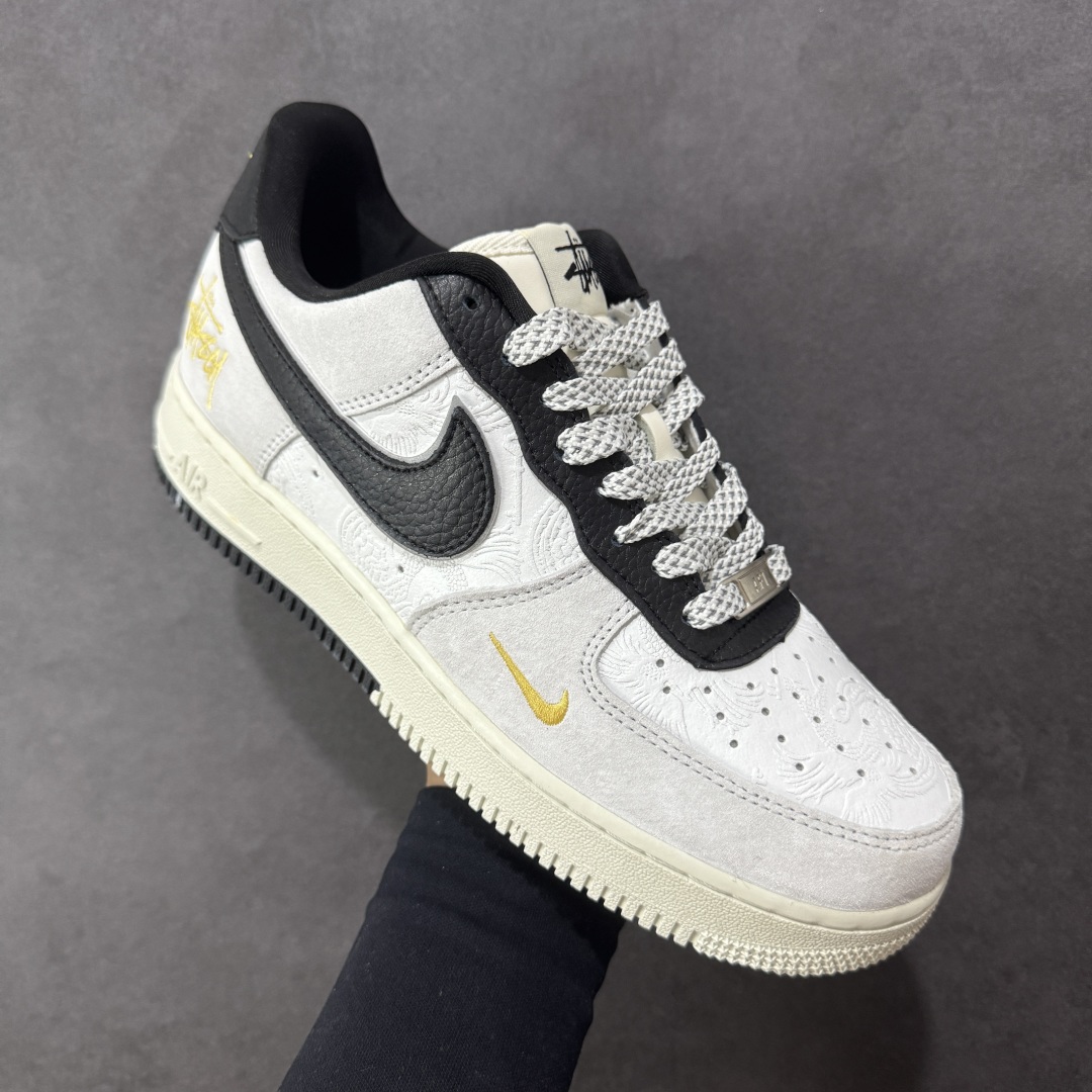 图片[3]-【定制版】Nike Air Force 1\’07 Low STUSSY联名 高端定制白黑灰空军 空军一号低帮休闲板鞋 YF9511-805  #原楦头原纸板 高端定制鞋盒 原厂鞋底 超高清洁度 细节完美  尺码：36 36.5 37.5 38 38.5 39 40 40.5 41 42 42.5 43 44 44.5 45 编码：HXSB310320-选品中心