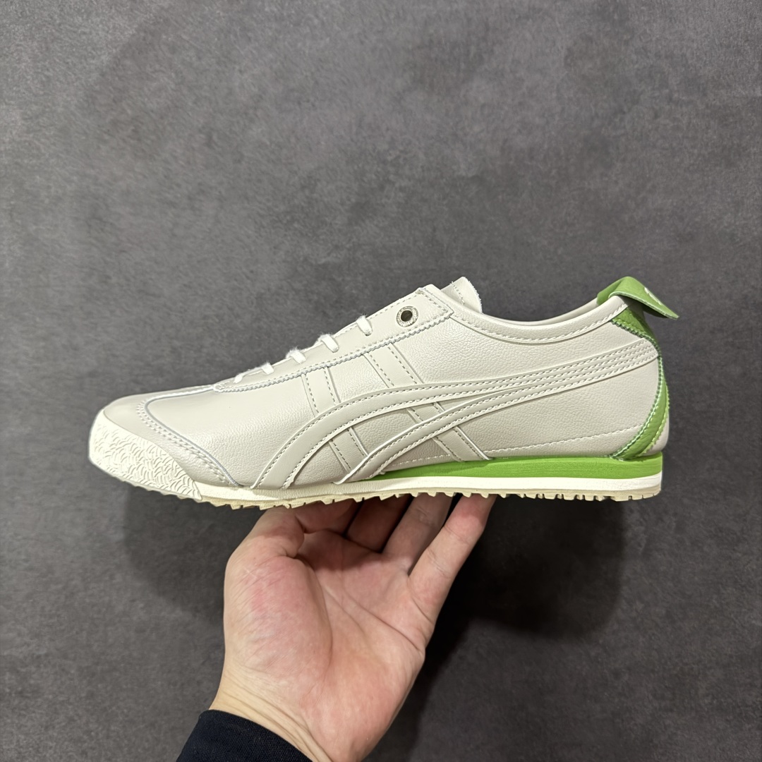 图片[2]-【公司级】Asics 鬼冢虎 Mexico 66 SD款 牛皮革 白绿色 印尼厂Oem原单材料 实拍上架 其余全部客供材料 淘宝B级代购店铺内供💯 四联官方吊牌 乳胶组合鞋垫、羊皮纸质中底 不用宰手买专柜 这里满足你👊🏼 尺码：36-45-选品中心