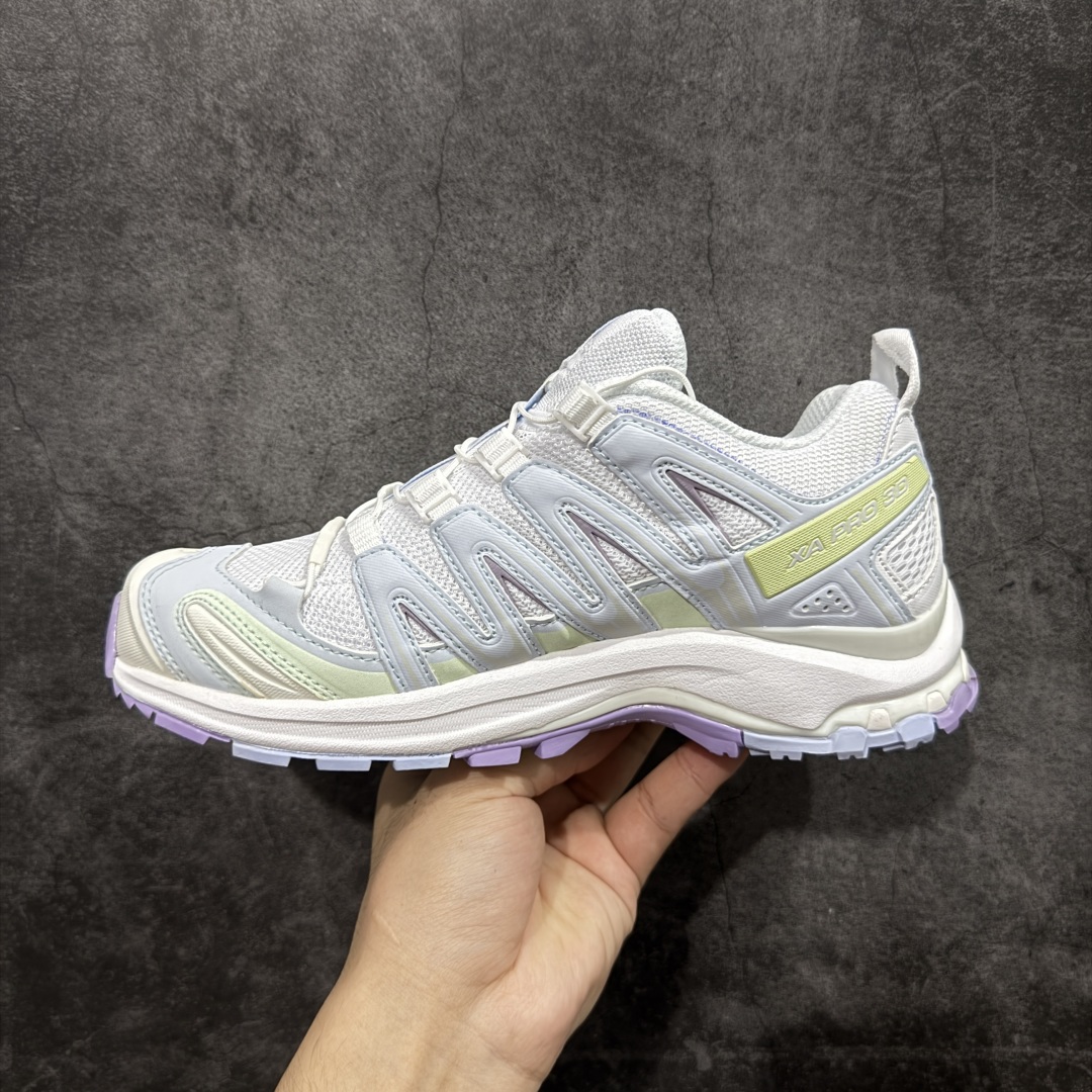 图片[2]-【巅峰版】SALOMON XA Pro 3D 马卡龙 474282 萨洛蒙潮流越野机能户外功能鞋 纯原外贸平台特供订单 耗时半年巨作 全套原纸板楦头开发 原厂特供网布配套加持 确保原汁原味 完美呈现版型 原档数据独家私模五层组合大底 男女鞋同步官方开发 原装Ortholite轻量化鞋垫 中底布带钢印编号 原厂TPU锁扣 进口港宝加持 后跟自然饱满 还原公司包裹性 鞋面采用SENSIFT贴合技术 全方位贴合包裹脚型 鞋跟部鞋底牵引设计 提供强大的抓地性能 更适应野外崎岖不平的道路 其3D ADVANCED CHASSIS底盘 材料轻量大化 钉齿设计更具稳定性 防护性 鞋底易磨损区运用CONTAGRIP高耐磨材料 应对城市硬质路面长距离跑考验 尺码：36 36.5 37.5 38 38.5 39 40 40.5 41 42 42.5 43 44 44.5 45-选品中心