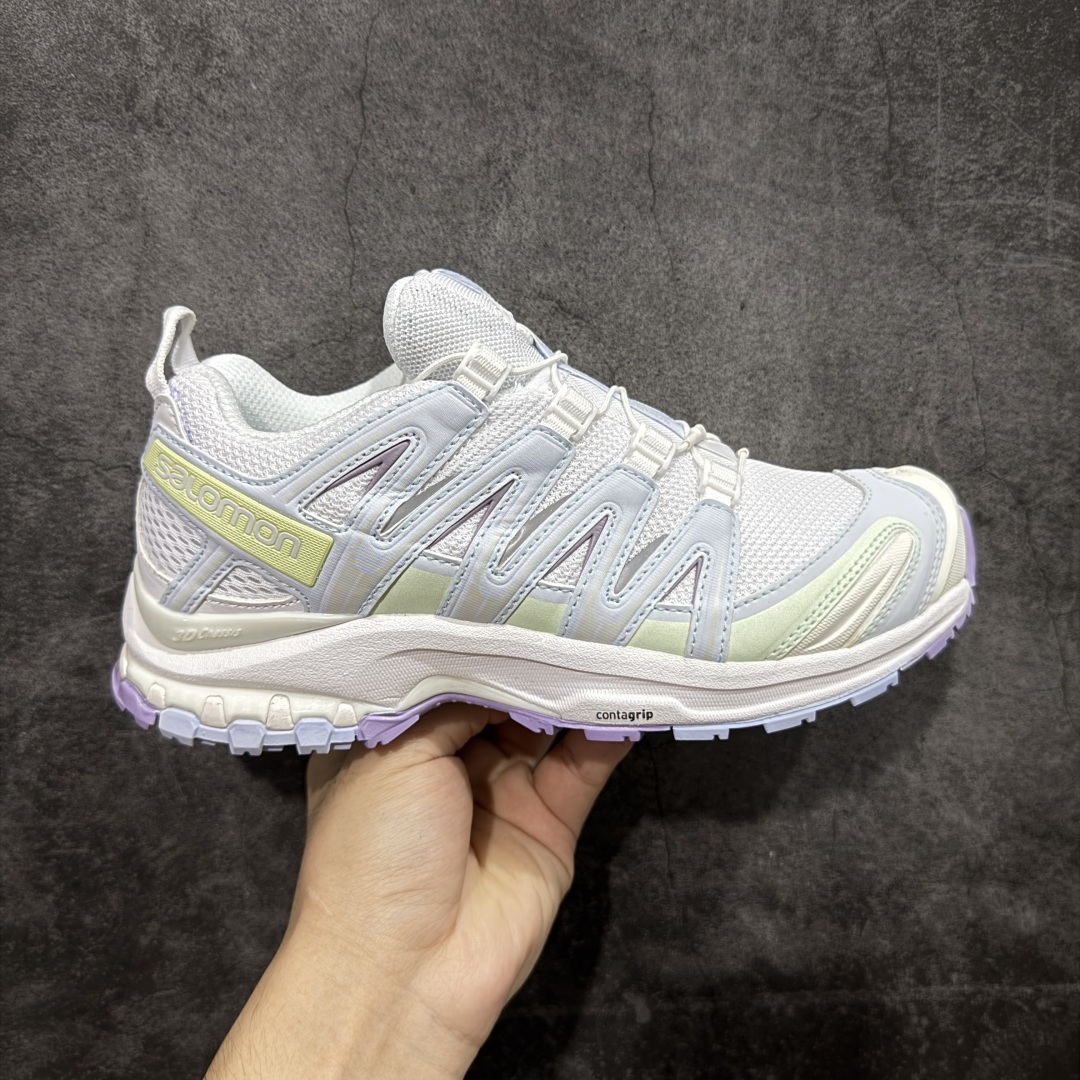 【巅峰版】SALOMON XA Pro 3D 马卡龙 474282 萨洛蒙潮流越野机能户外功能鞋 纯原外贸平台特供订单 耗时半年巨作 全套原纸板楦头开发 原厂特供网布配套加持 确保原汁原味 完美呈现版型 原档数据独家私模五层组合大底 男女鞋同步官方开发 原装Ortholite轻量化鞋垫 中底布带钢印编号 原厂TPU锁扣 进口港宝加持 后跟自然饱满 还原公司包裹性 鞋面采用SENSIFT贴合技术 全方位贴合包裹脚型 鞋跟部鞋底牵引设计 提供强大的抓地性能 更适应野外崎岖不平的道路 其3D ADVANCED CHASSIS底盘 材料轻量大化 钉齿设计更具稳定性 防护性 鞋底易磨损区运用CONTAGRIP高耐磨材料 应对城市硬质路面长距离跑考验 尺码:36 36.5 37.5 38 38.5 39 40 40.5 41 42 42.5 43 44 44.5 45-选品中心