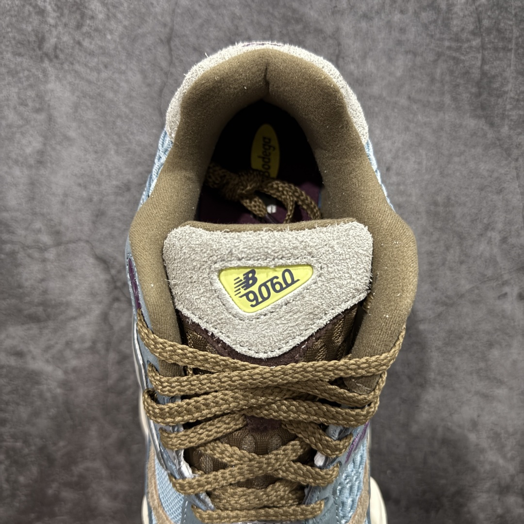 图片[8]-【K8纯原】 New Balance NB9060 联名款 复古休闲运动慢跑鞋 棕灰蓝色U9060BD1 原盒原配件齐全 全套原楦原纸板原厂数据开发 进口三明治网面 原装进口翻毛皮料正确绒感卡色 正确中底拉帮中底网布细节 原厂标裁 带紫光防伪 定制后跟透明水晶模块 冲裁组合 大底贴合程度胶水上色把控完美 整洁度挑战全网艺术家 多道序QC把关品质完善 匠心打造 耗时两个月开发完成 工艺极其复杂难度可想而知 新开独立私模大底 全网唯一正确六层组合大底 高端零售专供产物 尺码：36 37 37.5 38 38.5 39 40 40.5 41 42 42.5 43 44 45-选品中心