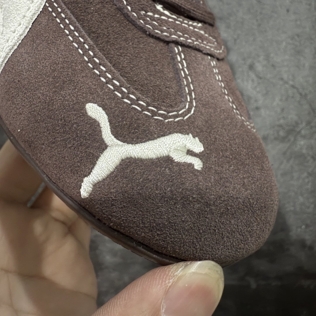 图片[5]-【CS纯原版】Puma Speedcat OG Sparco 彪马罗马阿莫尔系列 复古运动休闲赛车跑鞋 棕白 403903-01 市场第一梯队品质 版型 细节 烫金走线 完全碾压市场任意版本 欢迎对比🆚 工厂耗时3个月开发 原装档案原数据纸版楦型 采用固色翻毛皮鞋面材质(正确二次成型\’猛帮\’成型工艺🆚区别市面版本!!) 外置原数据开发轻量耐磨橡胶大底💪🏻 全球知名运动品牌PUMA宝马赛车系列 融合了宝马车队的标志性配色 以趣味十足又前卫复古的设计引领潮流 将赛道精神融入街头时尚 开启前卫竞速之旅 主打前卫复古风 Roma鞋款的鞋侧以复古的流线造型 缀以宝马经典Logo 巧妙吸睛 而Speedcat鞋款以亮眼三色条纹元素缀以舒适鞋面 赋予了独特的个性美学 演绎赛车的无尽能量 尺码：35.5-45-选品中心