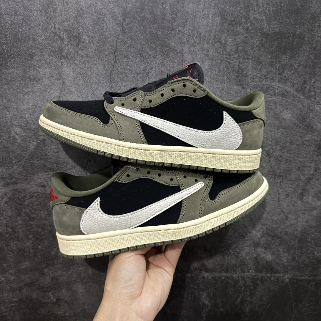 【纯原】Air Jordan 1 x Travis Scott AJ1 x TS联名墨绿黑白倒钩低帮 D