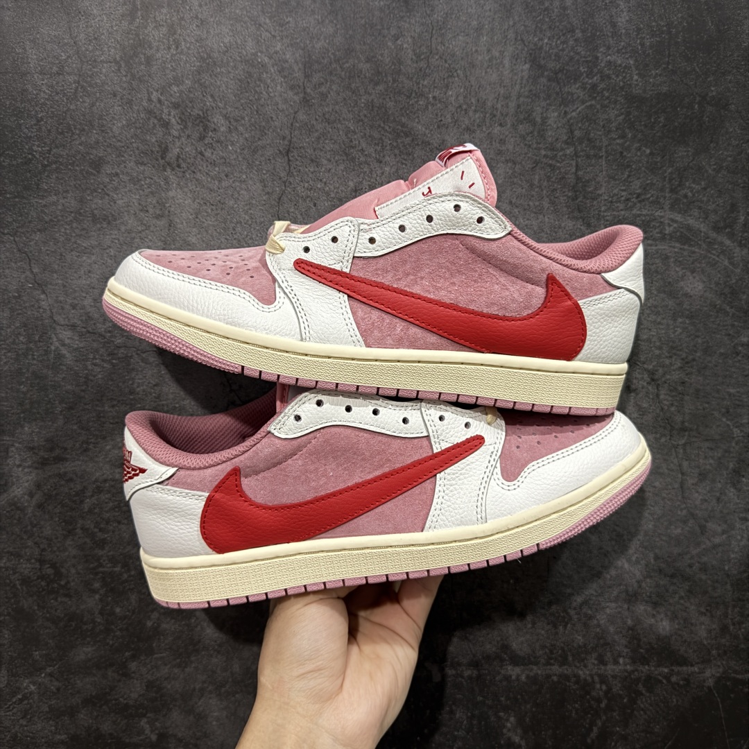 【纯原】Air Jordan 1 x Travis Scott AJ1 x TS联名白粉红倒钩低帮 DM