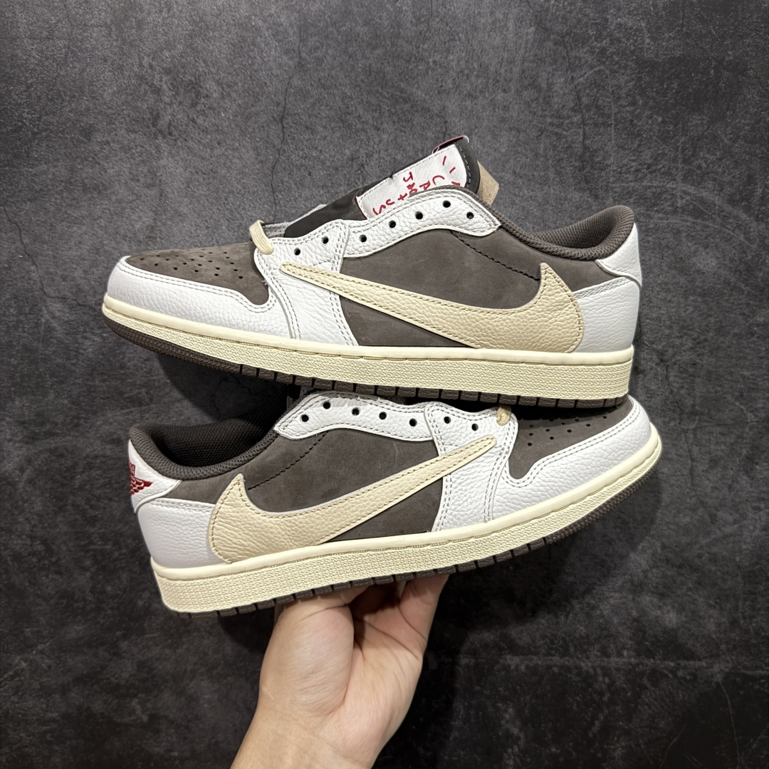【纯原】Air Jordan 1 x Travis Scott AJ1 x TS联名白棕倒钩低帮 DM7
