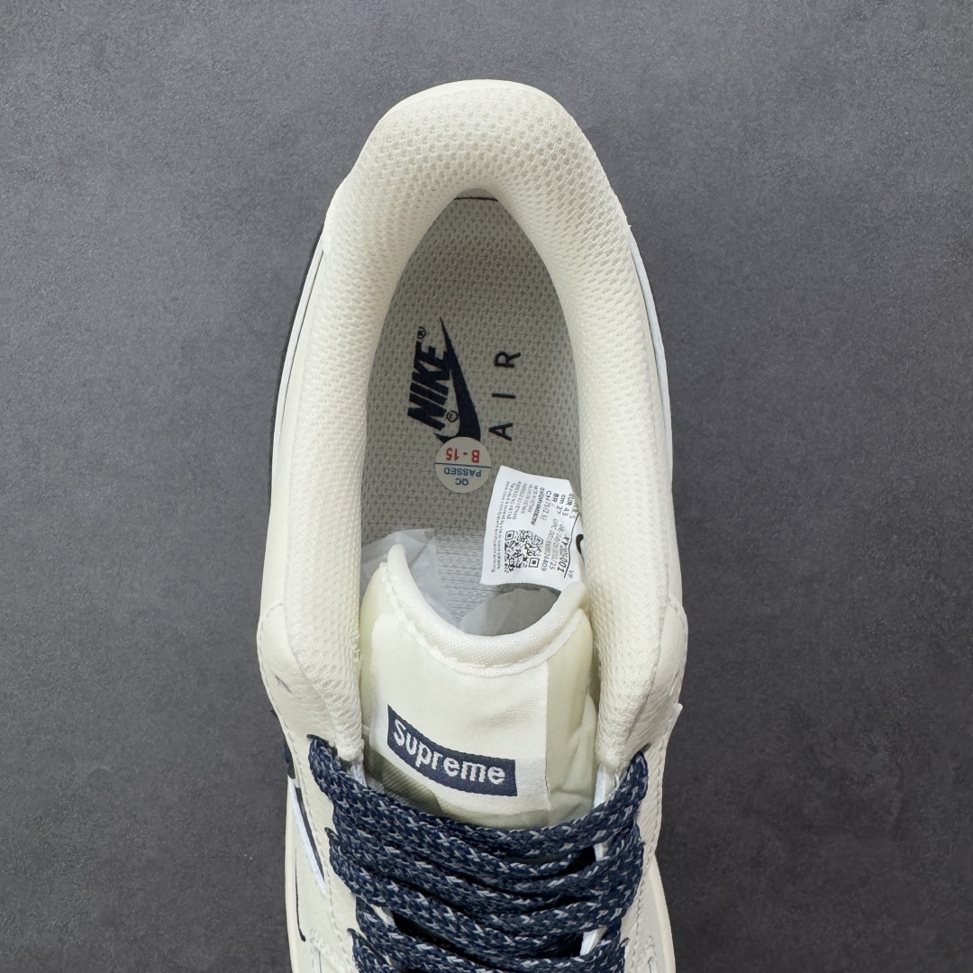 图片[7]-【定制版】Nike Air Force 1\’07 Low Supreme联名 波纹米蓝 空军一号低帮休闲板鞋  #原楦头原纸板 原装鞋盒 定制五金配件 内置全掌气垫 原厂鞋底 货号：XY2025-001  尺码：36 36.5 37.5 38 38.5 39 40 40.5 41 42 42.5 43 44 44.5 45-选品中心