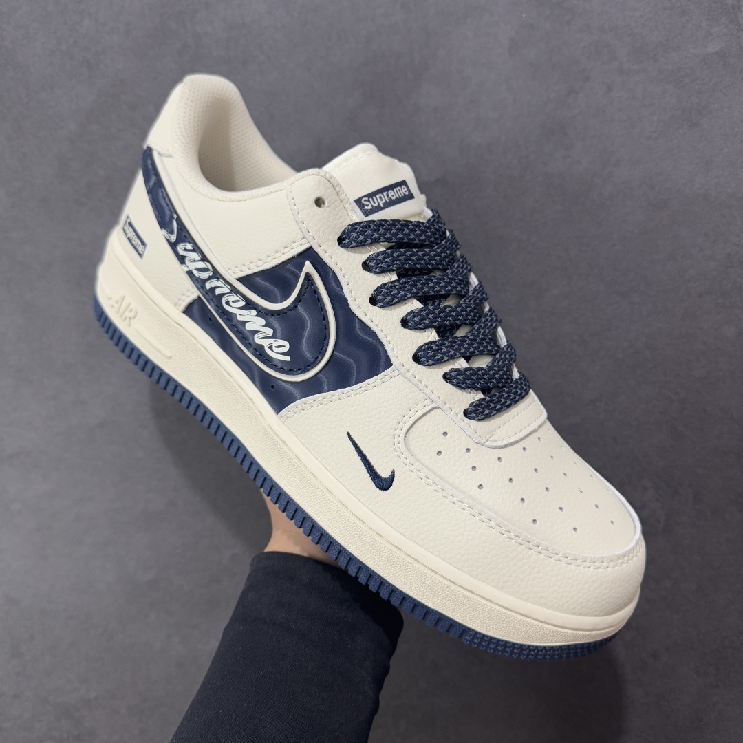 图片[3]-【定制版】Nike Air Force 1\’07 Low Supreme联名 波纹米蓝 空军一号低帮休闲板鞋  #原楦头原纸板 原装鞋盒 定制五金配件 内置全掌气垫 原厂鞋底 货号：XY2025-001  尺码：36 36.5 37.5 38 38.5 39 40 40.5 41 42 42.5 43 44 44.5 45-选品中心