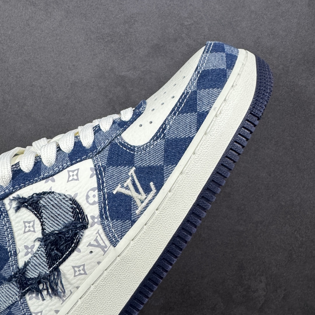 图片[5]-【定制版】Nike Air Force 1\’07 Low 联名 白海军蓝 空军一号低帮休闲板鞋  #流苏格子防水牛仔布 高级夜光效果 工艺难度大 原楦头原纸板 高端定制鞋盒 原厂鞋底 超高清洁度 细节完美 货号：YF9511-816  尺码：36 36.5 37.5 38 38.5 39 40 40.5 41 42 42.5 43 44 44.5 45-选品中心