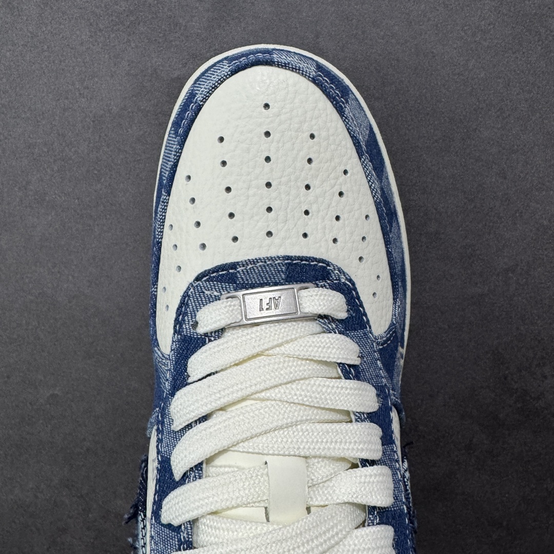 图片[8]-【定制版】Nike Air Force 1\’07 Low 联名 白海军蓝 空军一号低帮休闲板鞋  #流苏格子防水牛仔布 高级夜光效果 工艺难度大 原楦头原纸板 高端定制鞋盒 原厂鞋底 超高清洁度 细节完美 货号：YF9511-816  尺码：36 36.5 37.5 38 38.5 39 40 40.5 41 42 42.5 43 44 44.5 45-选品中心