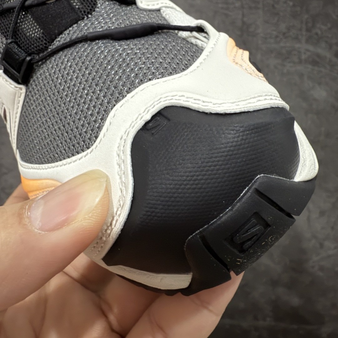 图片[5]-【绿x版】SALOMON XA Pro 3D ADV 萨洛蒙潮流越野机能户外功能鞋 灰橘色478677 新配色出货 纯原外贸平台特供订单 耗时半年巨作 全套原纸板楦头开发 原厂特供网布配套加持 确保原汁原味 完美呈现版型 原档数据独家私模五层组合大底 男女鞋同步官方开发至46.5 原装Ortholite轻量化鞋垫 中底布带钢印编号 原厂TPU锁扣 进口港宝加持 后跟自然饱满 还原公司包裹性 鞋面采用SENSIFT贴合技术 全方位贴合包裹脚型 鞋跟部鞋底牵引设计 提供强大的抓地性能 更适应野外崎岖不平的道路 其3D ADVANCED CHASSIS底盘 材料轻量大化 钉齿设计更具稳定性 防护性 鞋底易磨损区运用CONTAGRIP高耐磨材料 应对城市硬质路面长距离跑考验 尺码：36 36.5 37.5 38 38.5 39 40 40.5 41 42 42.5 43 44 44.5 45 46 46.5-选品中心