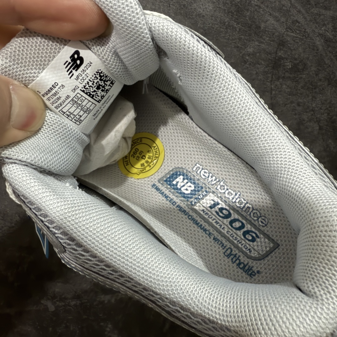 图片[8]-【BC纯原版】New Balance NB1906 复古跑鞋 M1906REO 全新版本 东莞大厂出品 市场第一梯队品质 绝对秒杀市场货 完美版型 正确组合大底 价格一步到位‼️ 全套原楦原纸板原厂数据开发 进口三明治网面 原装进口皮料正确绒感卡色 正确中底拉帮中底网布细节 原厂标裁 带紫光防伪 定制后跟透明水晶模块 冲裁组合 大底贴合程度胶水上色把控完美 整洁度挑战全网艺术家 多道序QC把关品质完善 匠心打造 耗时多月开发完成 工艺极其复杂难度可想而知 新开独立私模大底 正确六层组合大底 高端零售专供产物 尺码：36 37 37.5 38 38.5 39 40 40.5 41 42 42.5 43 44 45-选品中心